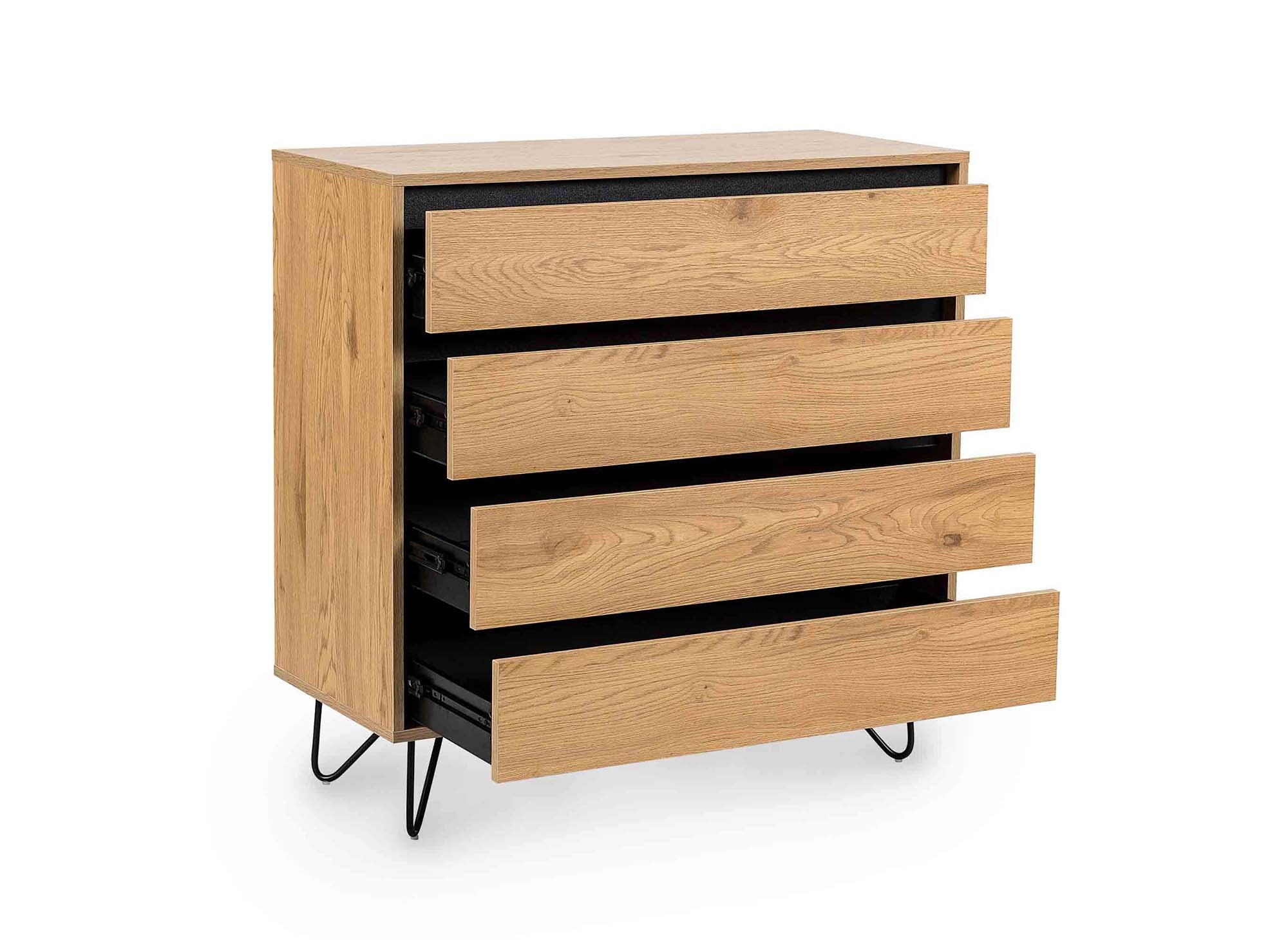 DARINA Kommode aus Holz mit 4 Schubladen