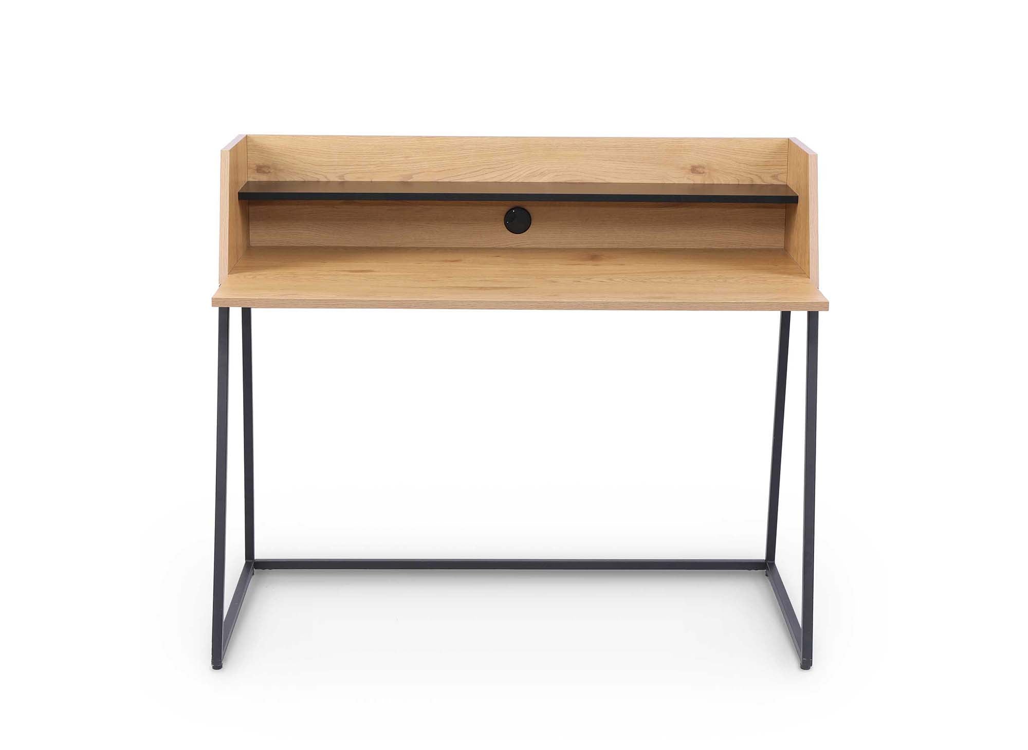 LUDINE Industriedesign-Schreibtisch mit Ablage aus Holz und Metall