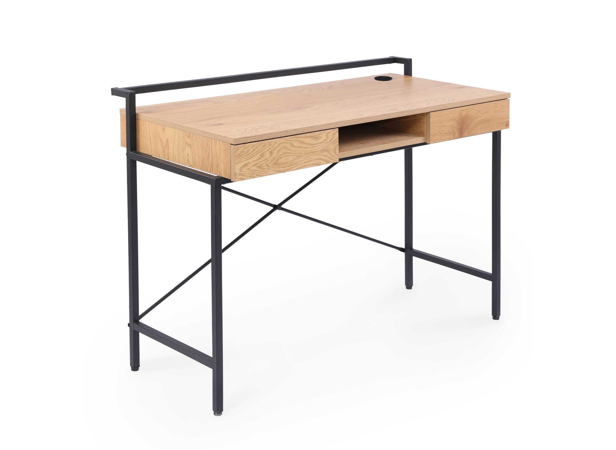 EDMOND kompakter Industriedesign-Schreibtisch aus Holz und Metall