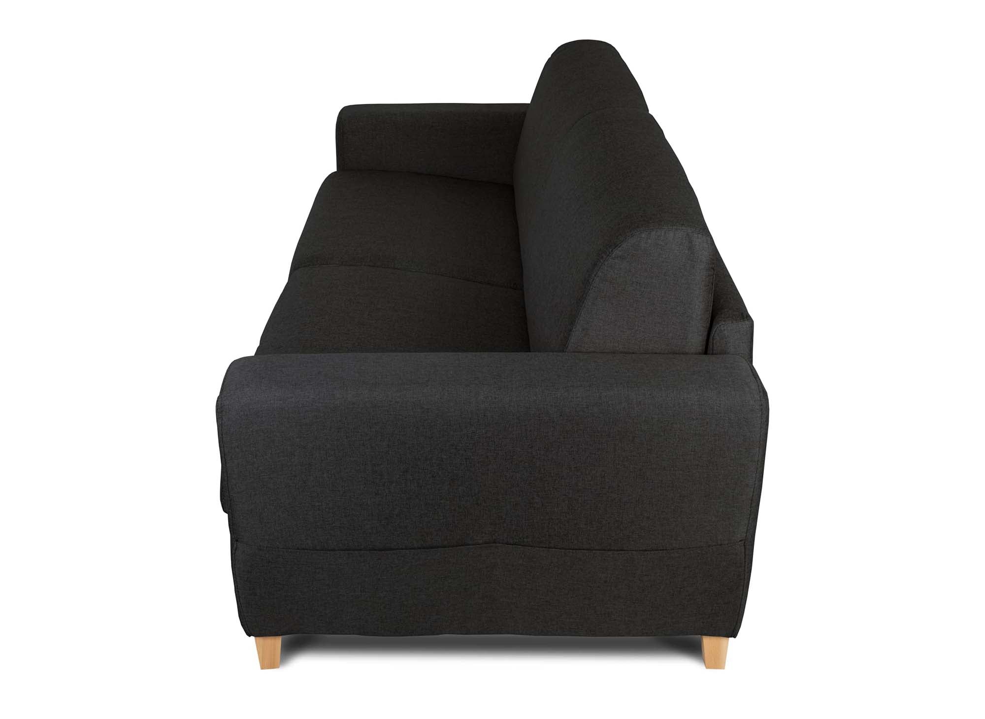 TOBIAS 3-Sitzer-Sofa im skandinavischen Stil aus carbongrauem Stoff mit Expressöffnung