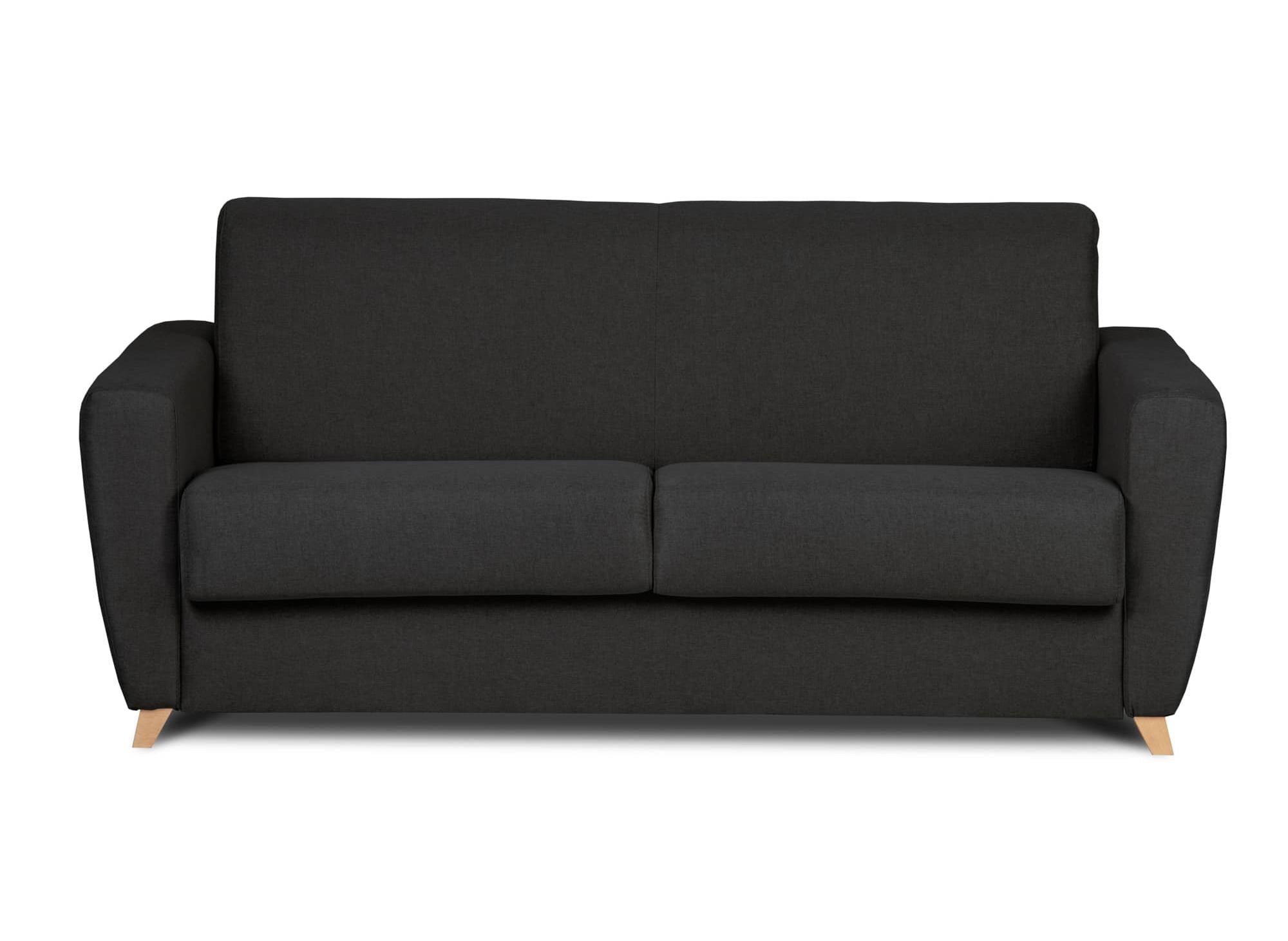 TOBIAS 3-Sitzer-Sofa im skandinavischen Stil aus carbongrauem Stoff mit Expressöffnung