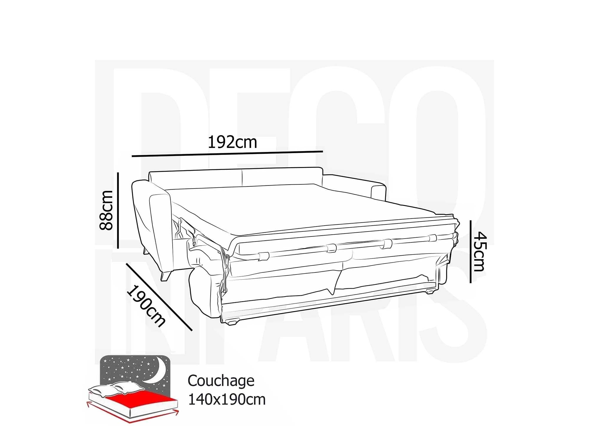 TOBIAS 3-Sitzer-Sofa im skandinavischen Stil aus carbongrauem Stoff mit Expressöffnung
