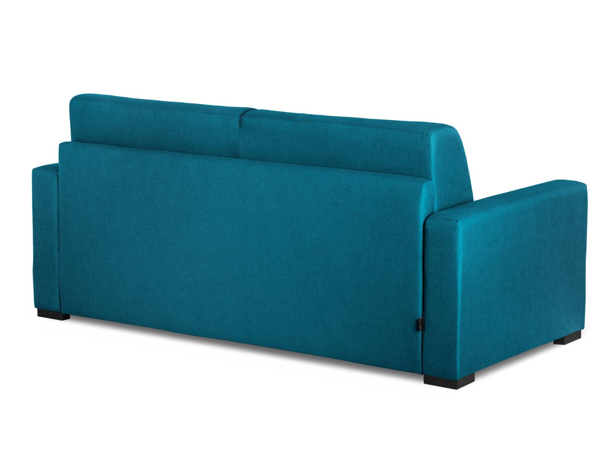 LOUNA 3-Sitzer-Schlafsofa aus petrolblauem Stoff mit Expressöffnung
