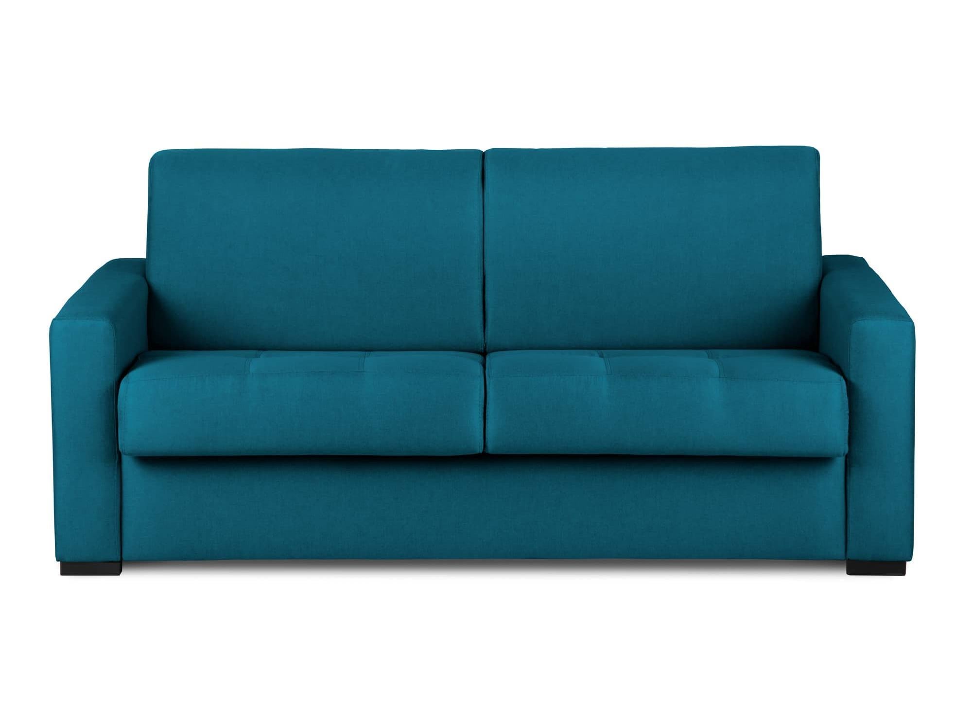 LOUNA 3-Sitzer-Schlafsofa aus petrolblauem Stoff mit Expressöffnung