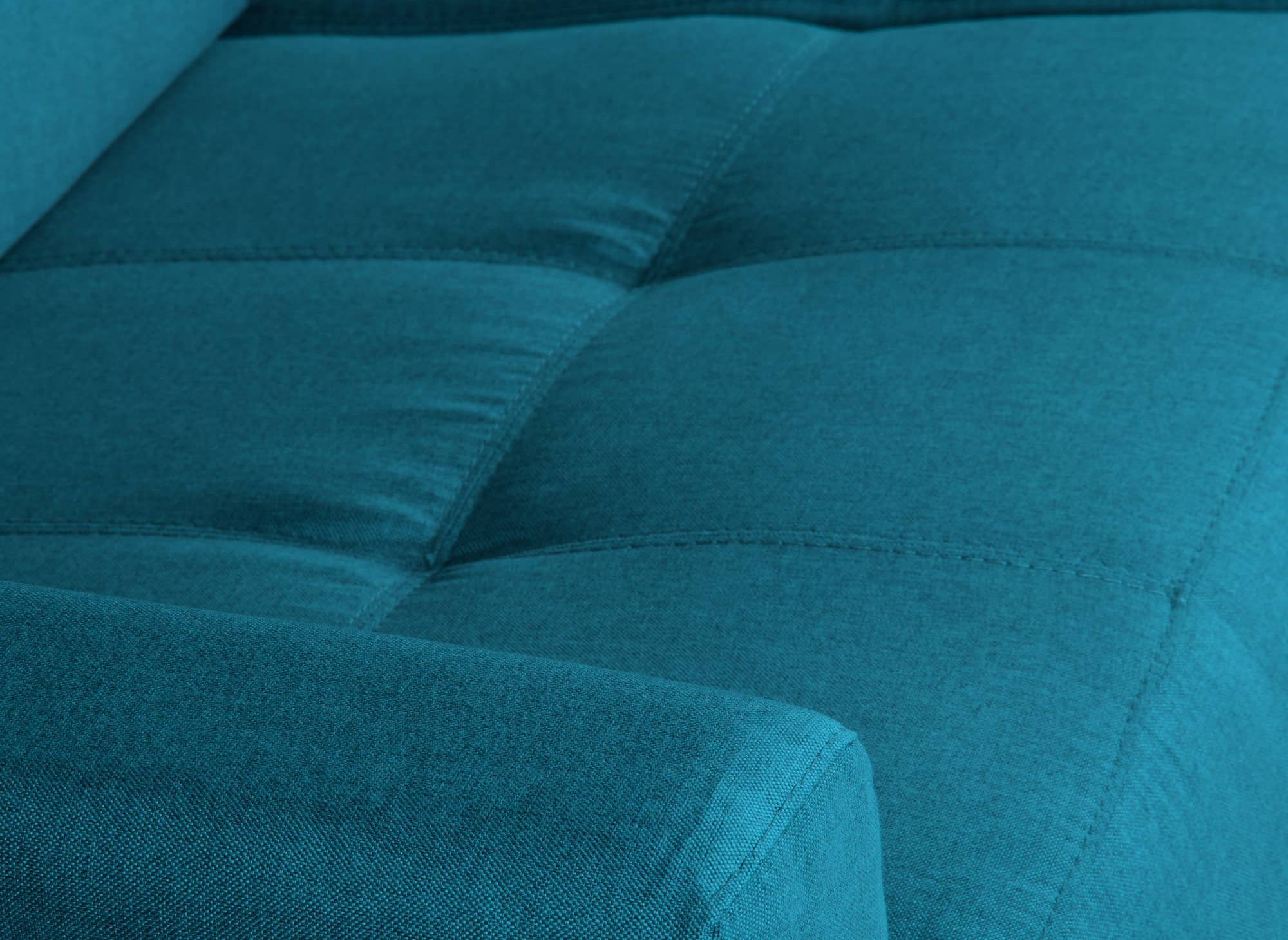 LOUNA 3-Sitzer-Schlafsofa aus petrolblauem Stoff mit Expressöffnung