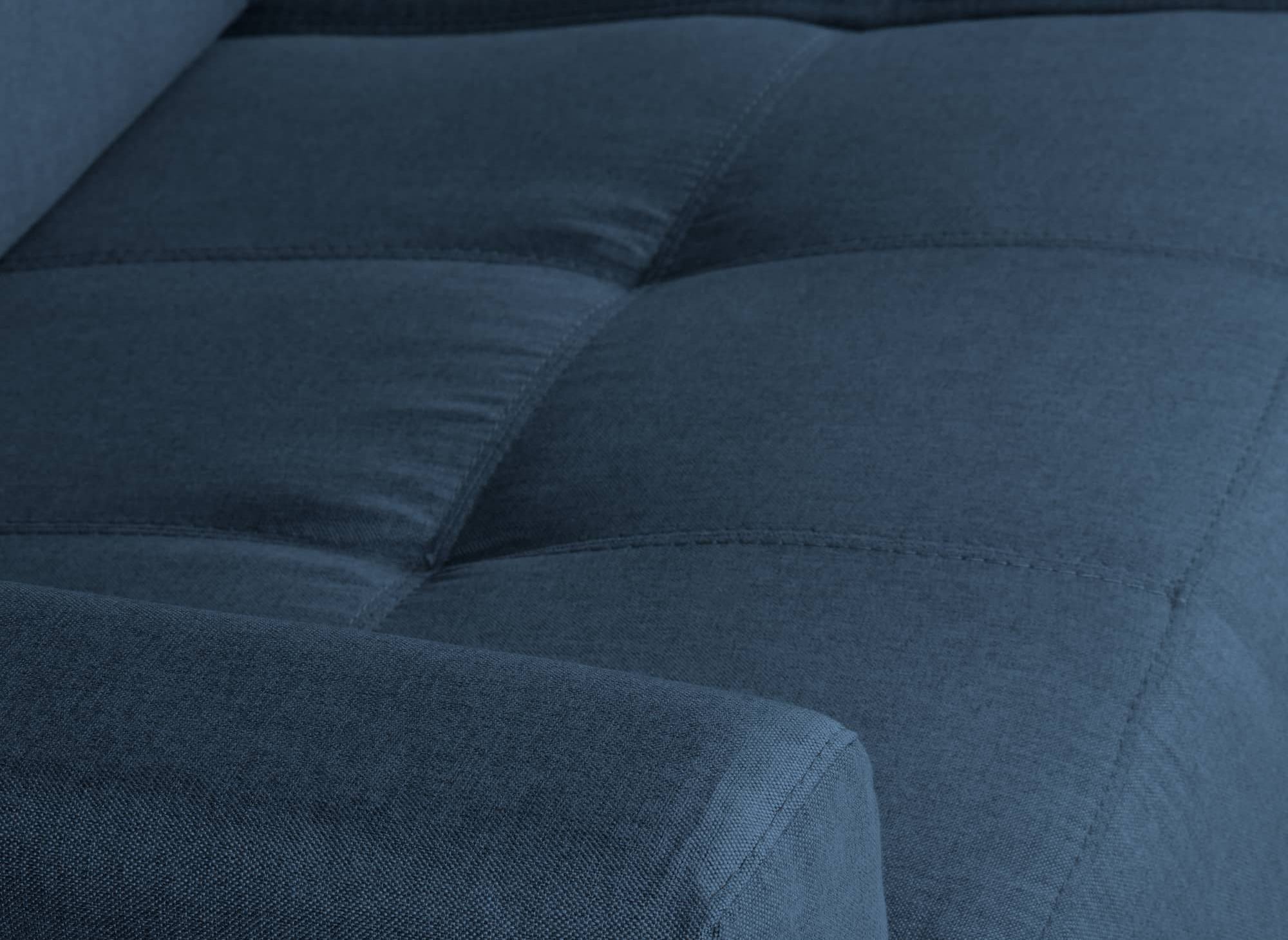 LOUNA 3-Sitzer-Schlafsofa aus jeansblauem Stoff mit Expressöffnung