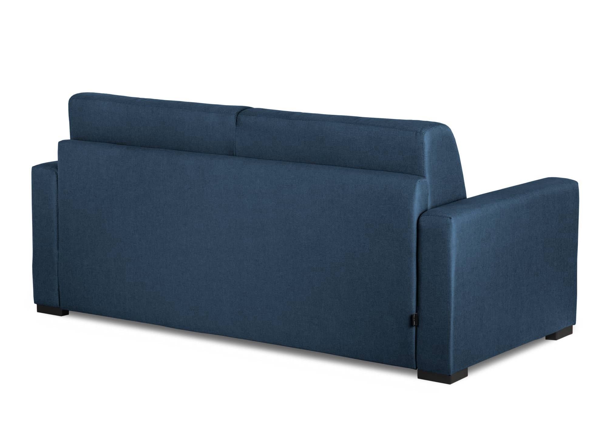 LOUNA 3-Sitzer-Schlafsofa aus jeansblauem Stoff mit Expressöffnung