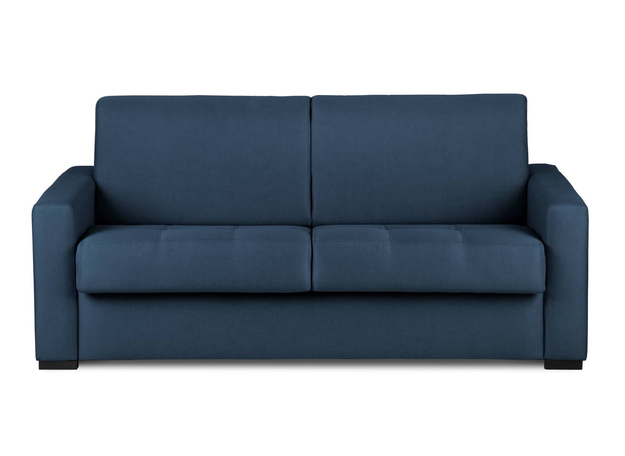 LOUNA 3-Sitzer-Schlafsofa aus jeansblauem Stoff mit Expressöffnung