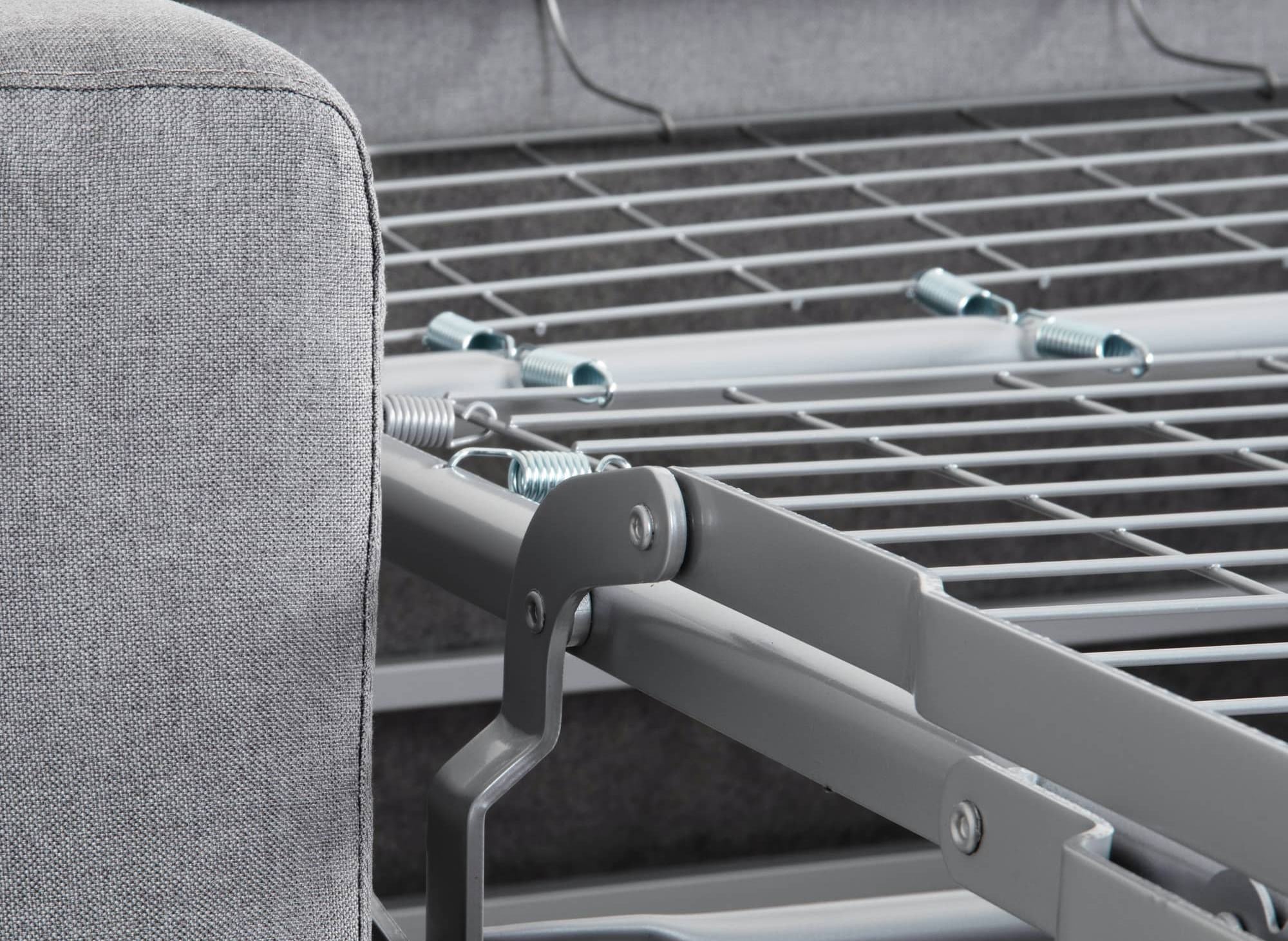 LOUNA 3-Sitzer-Schlafsofa aus grauem Stoff mit Expressöffnung