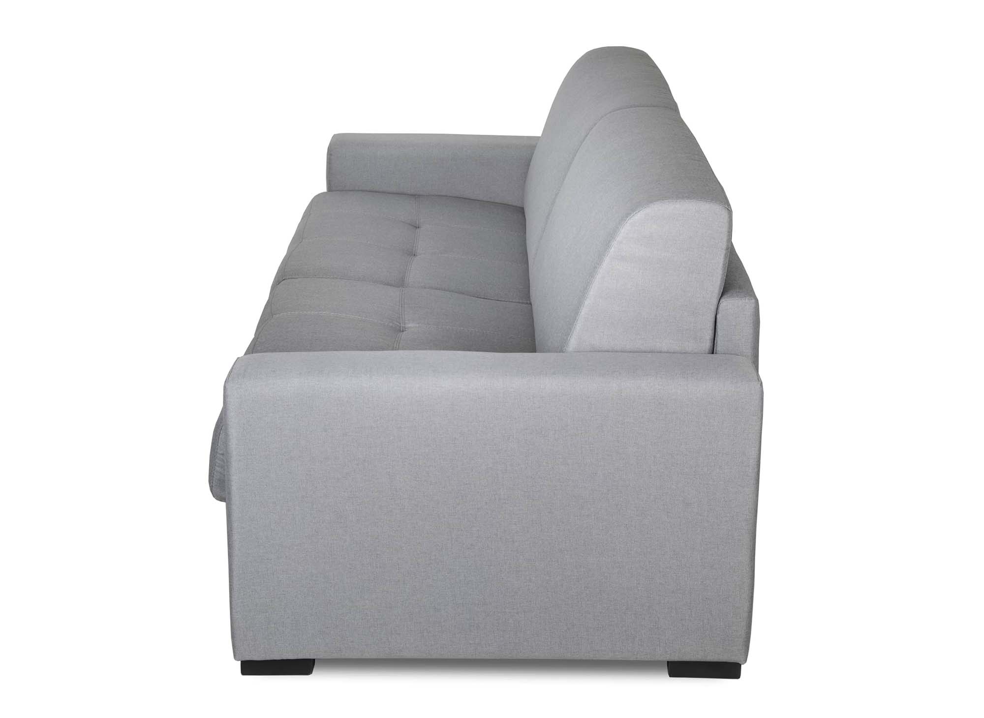 LOUNA 3-Sitzer-Schlafsofa aus grauem Stoff mit Expressöffnung