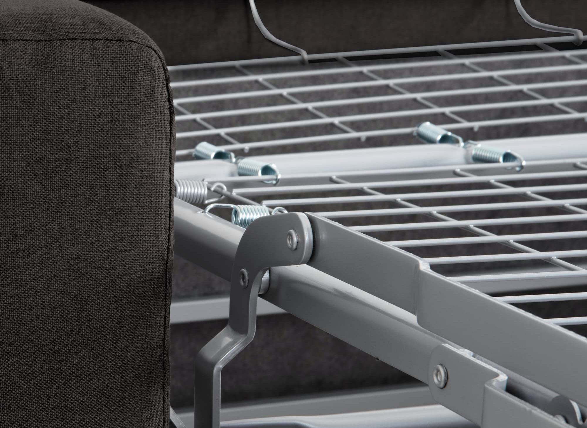 LOUNA 3-Sitzer-Schlafsofa aus carbongrauem Stoff mit Expressöffnung