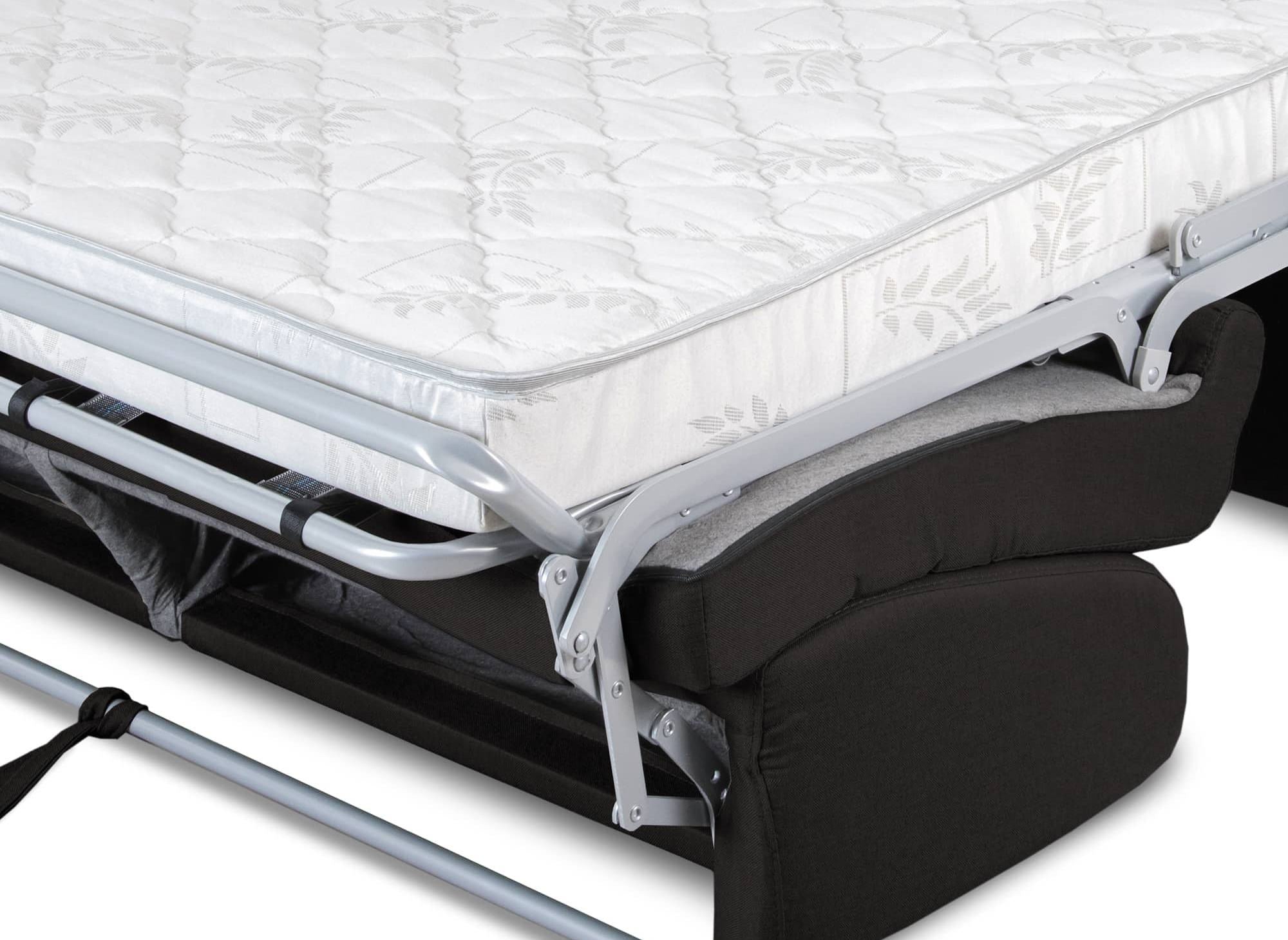 LOUNA 3-Sitzer-Schlafsofa aus carbongrauem Stoff mit Expressöffnung