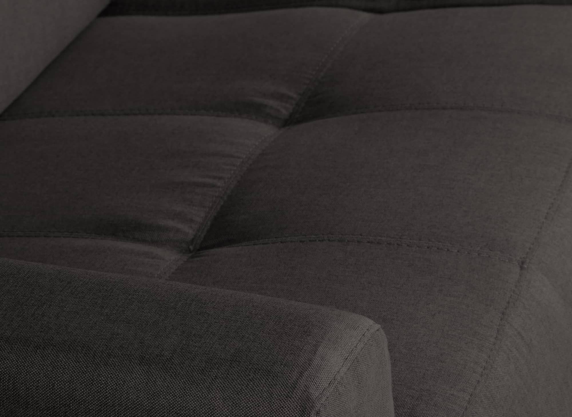 LOUNA 3-Sitzer-Schlafsofa aus carbongrauem Stoff mit Expressöffnung