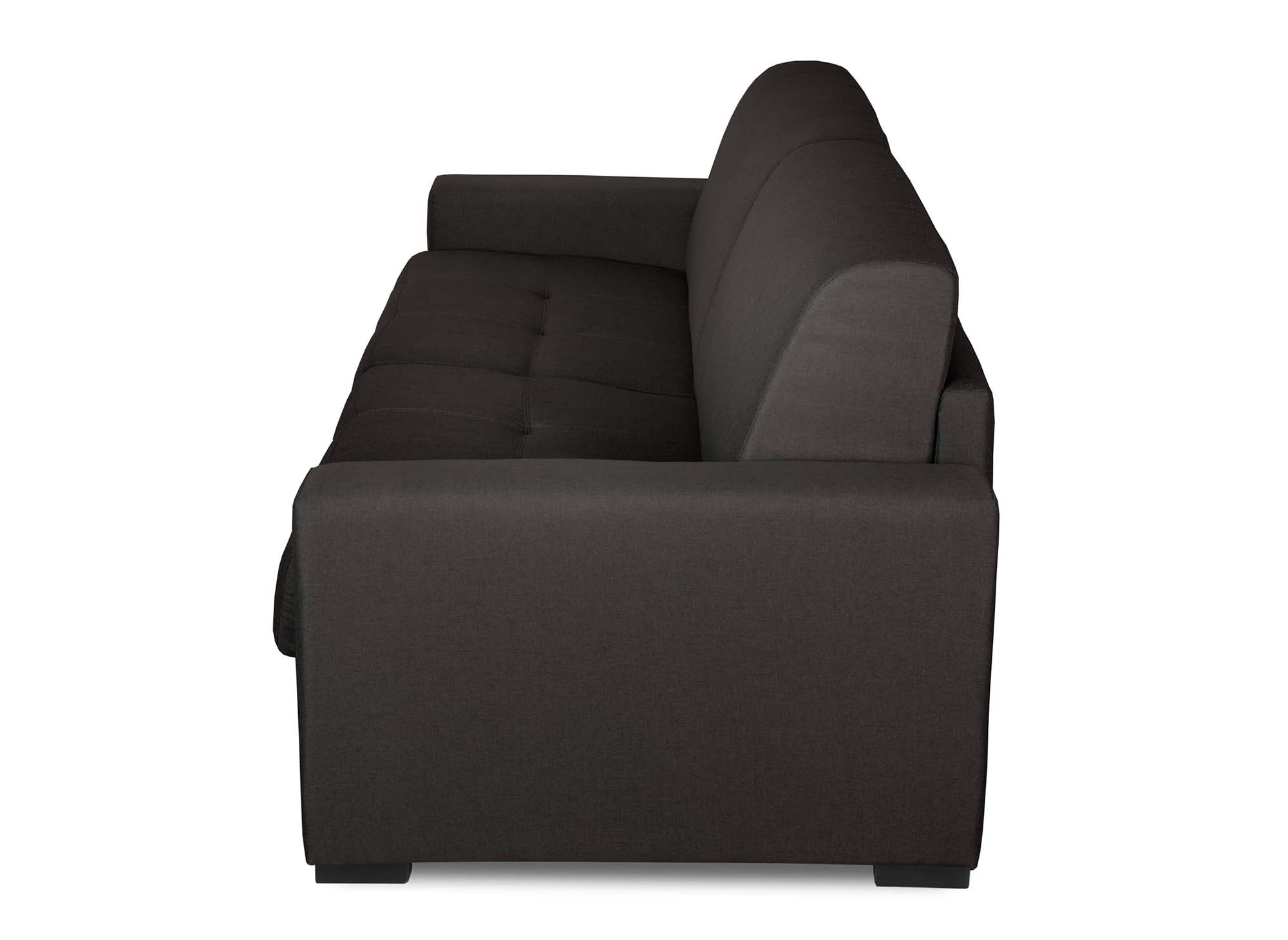 LOUNA 3-Sitzer-Schlafsofa aus carbongrauem Stoff mit Expressöffnung