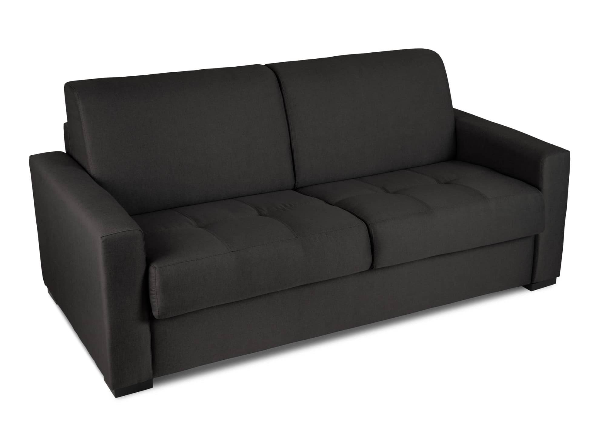 LOUNA 3-Sitzer-Schlafsofa aus carbongrauem Stoff mit Expressöffnung