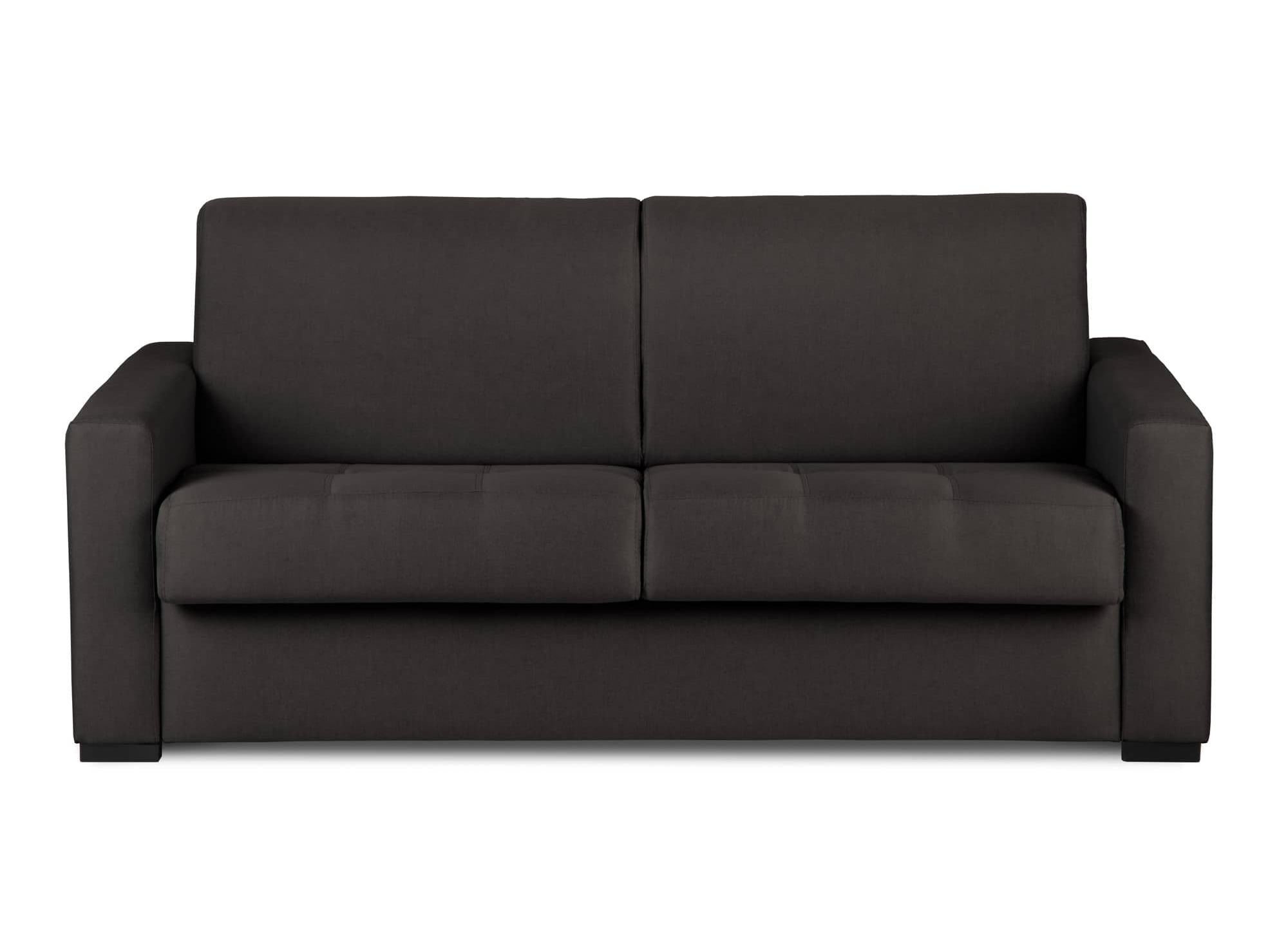 LOUNA 3-Sitzer-Schlafsofa aus carbongrauem Stoff mit Expressöffnung