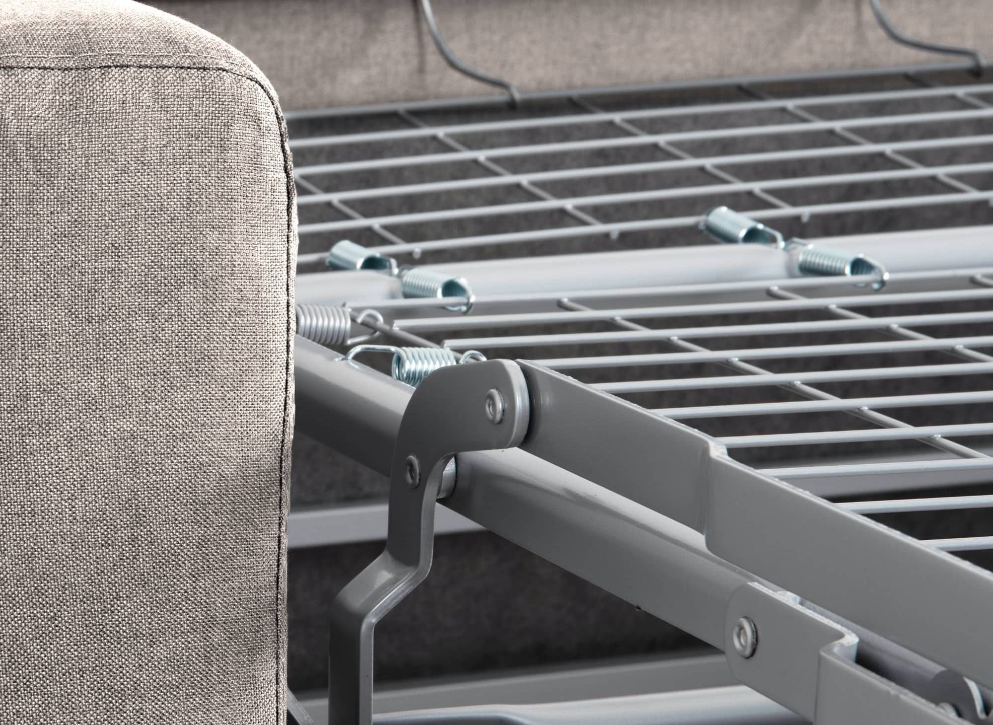 LOUNA 3-Sitzer-Schlafsofa aus beigem Stoff mit Expressöffnung