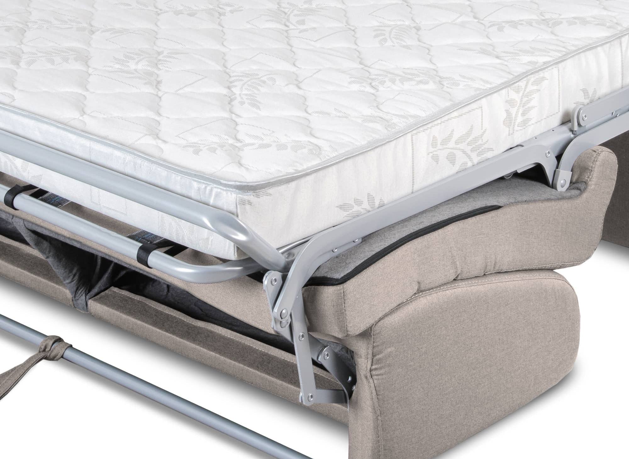 LOUNA 3-Sitzer-Schlafsofa aus beigem Stoff mit Expressöffnung