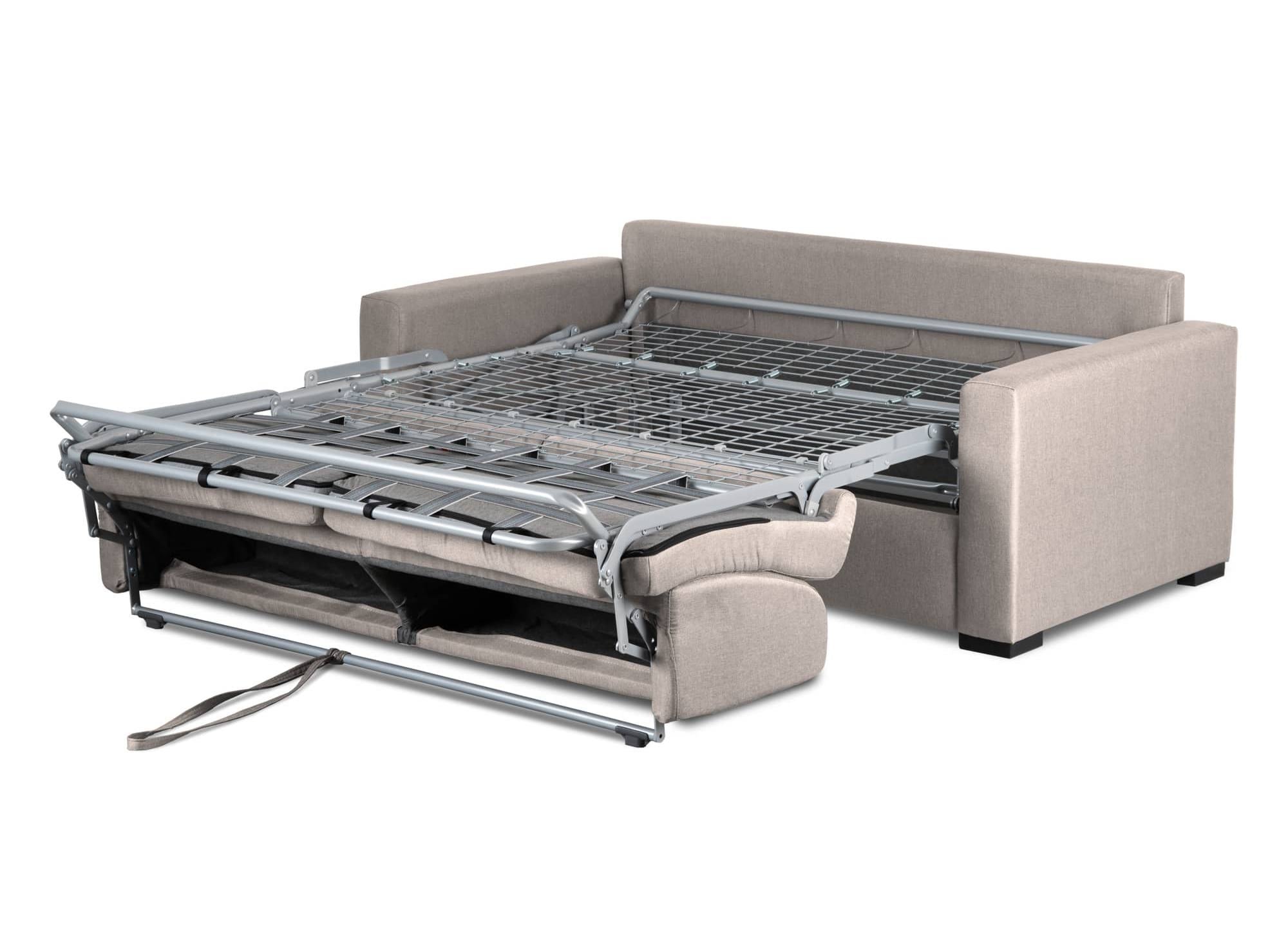 LOUNA 3-Sitzer-Schlafsofa aus beigem Stoff mit Expressöffnung