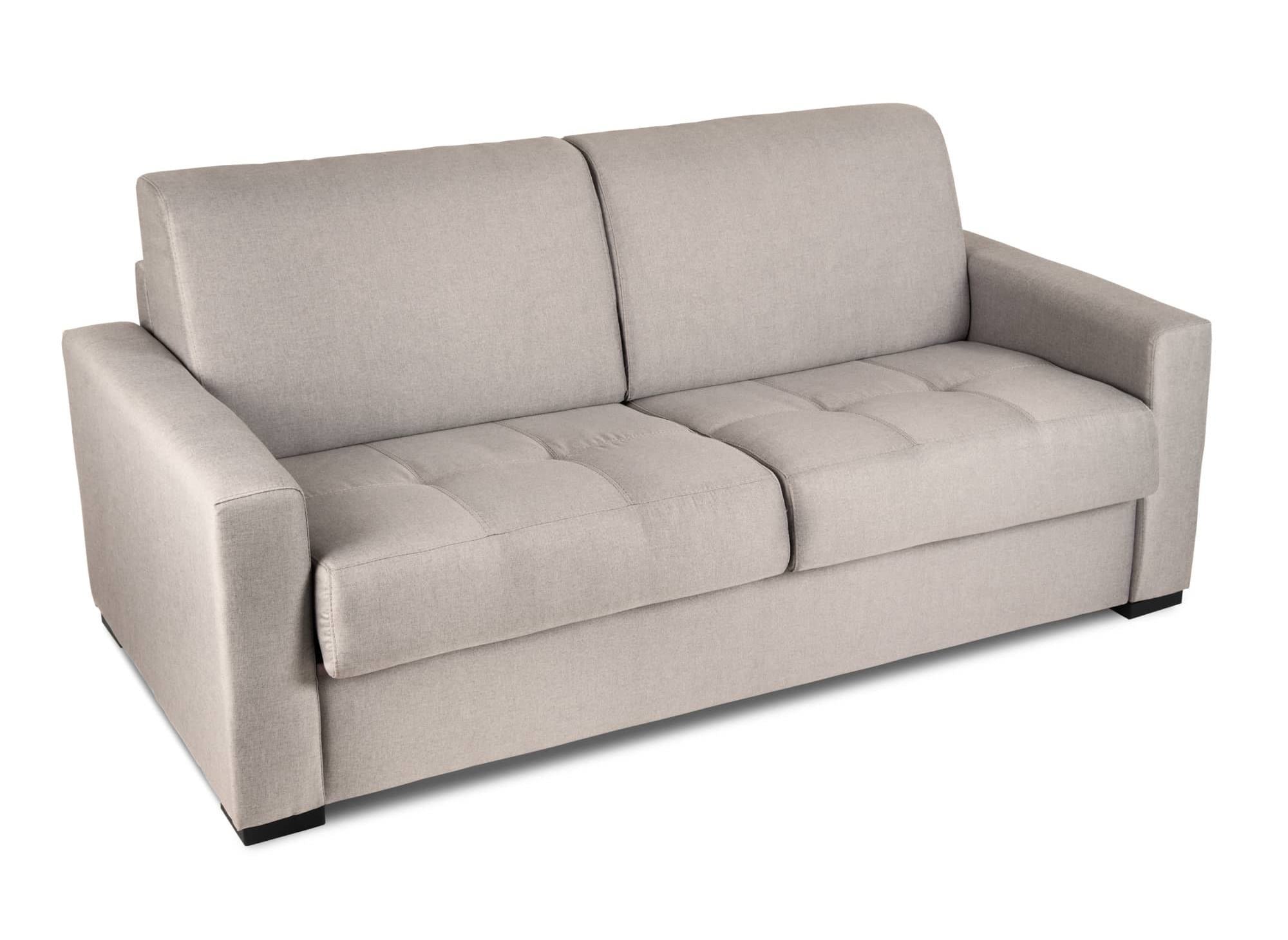 LOUNA 3-Sitzer-Schlafsofa aus beigem Stoff mit Expressöffnung