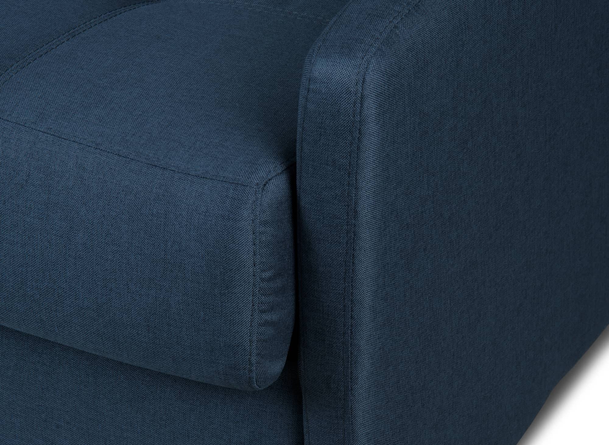 LOUNA SLIM 3-Sitzer-Schlafsofa aus jeansblauem Stoff mit Expressöffnung