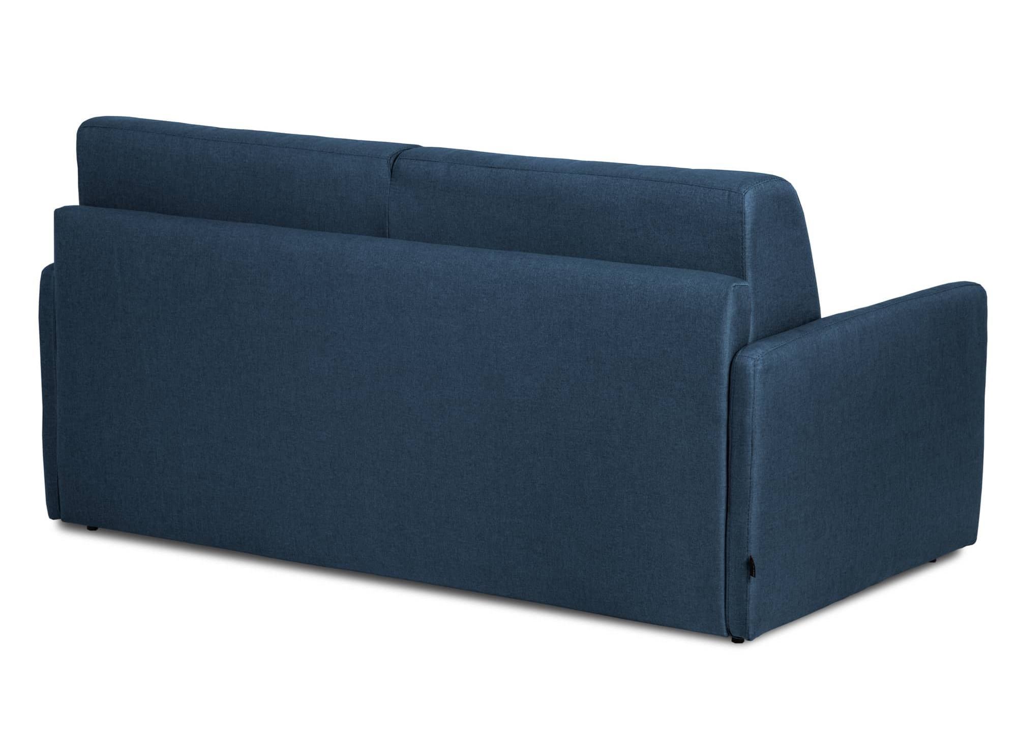 LOUNA SLIM 3-Sitzer-Schlafsofa aus jeansblauem Stoff mit Expressöffnung