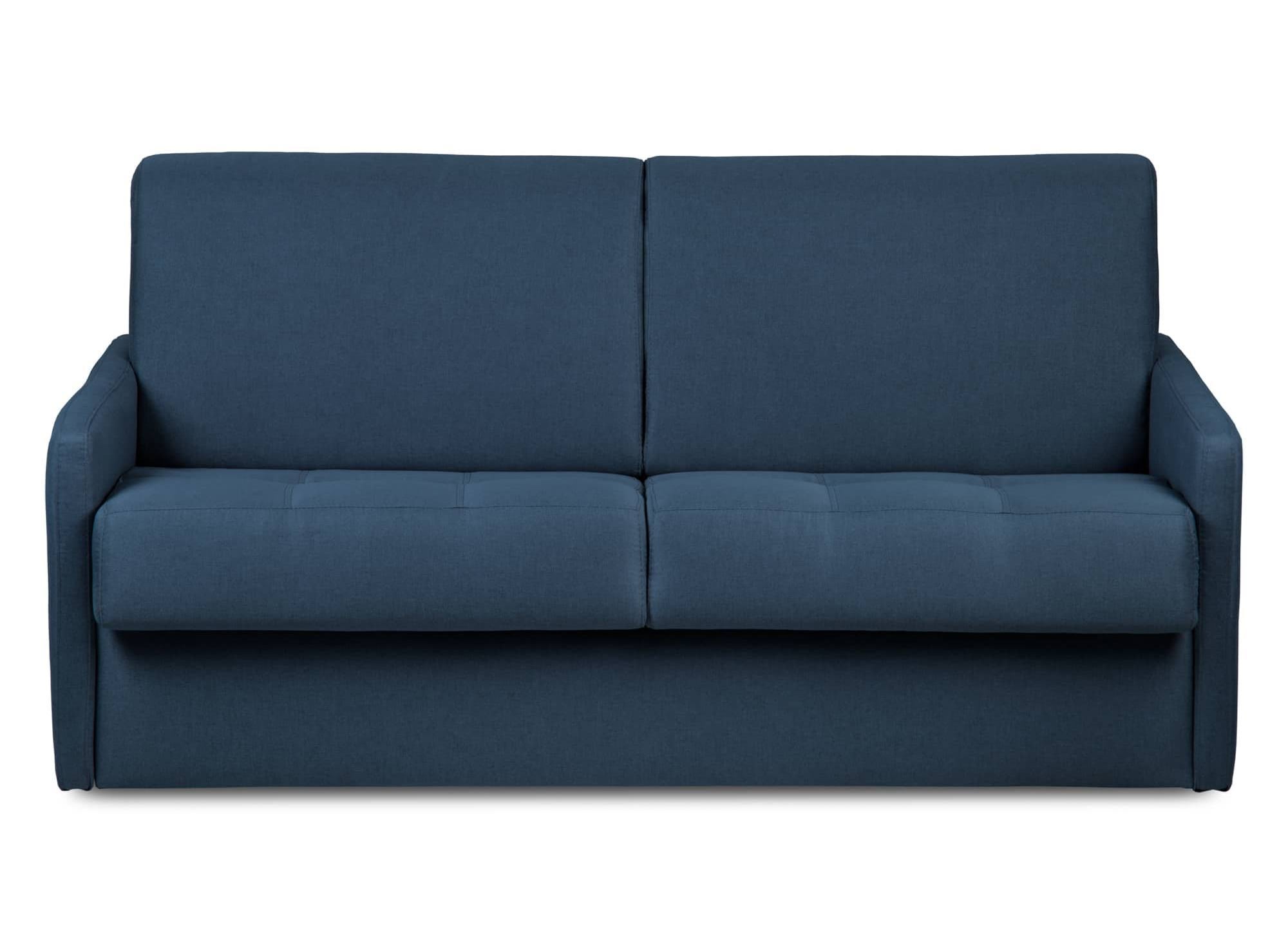 LOUNA SLIM 3-Sitzer-Schlafsofa aus jeansblauem Stoff mit Expressöffnung