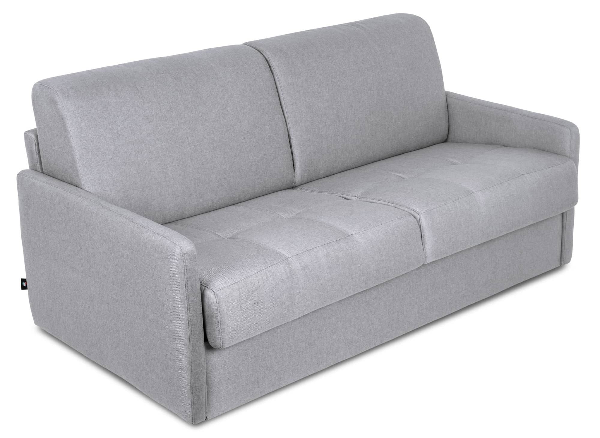 LOUNA SLIM 3-Sitzer-Schlafsofa aus grauem Stoff mit Expressöffnung