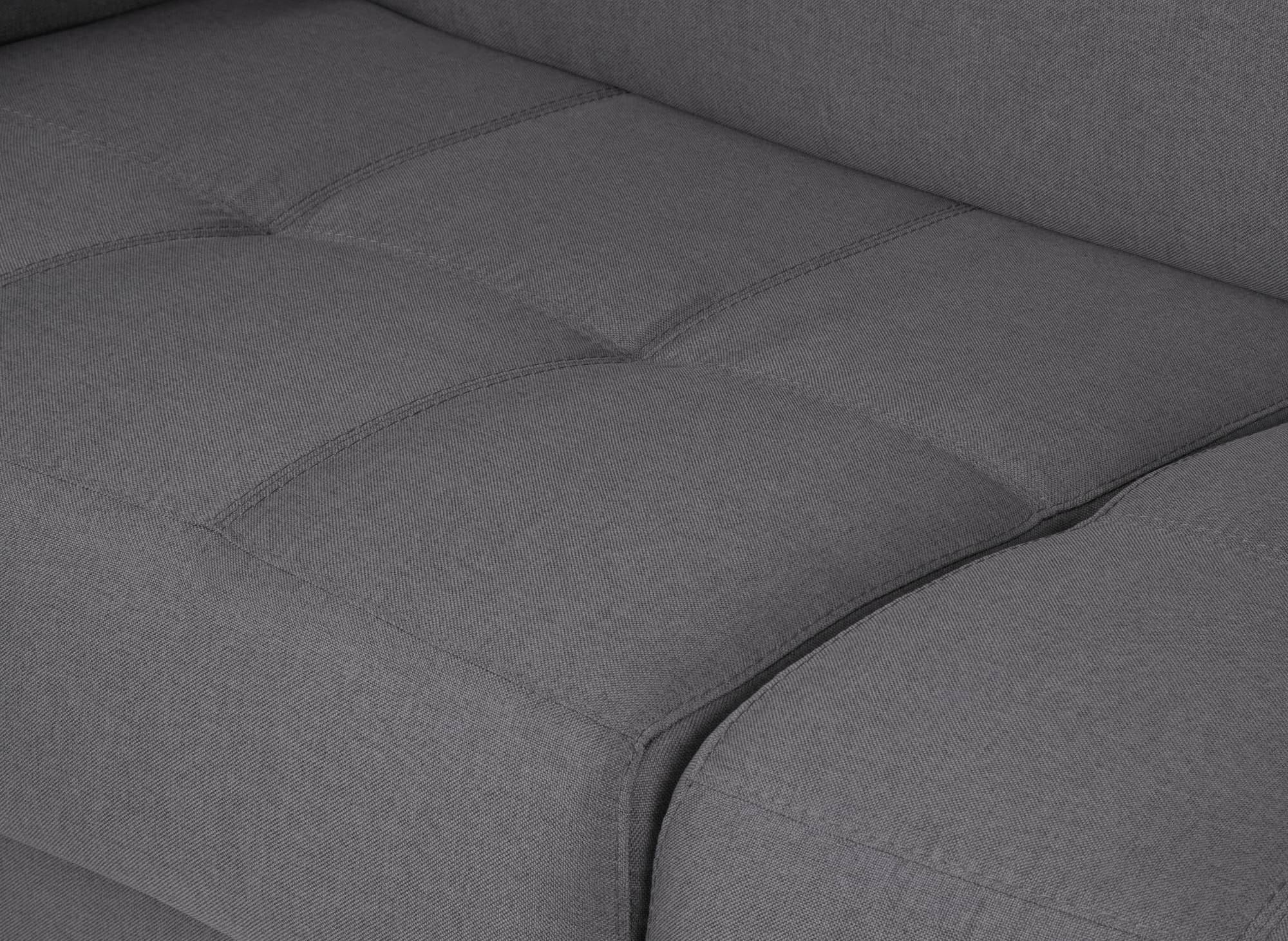 LOUNA SLIM 3-Sitzer-Schlafsofa aus dunkelgrauem Stoff mit Expressöffnung