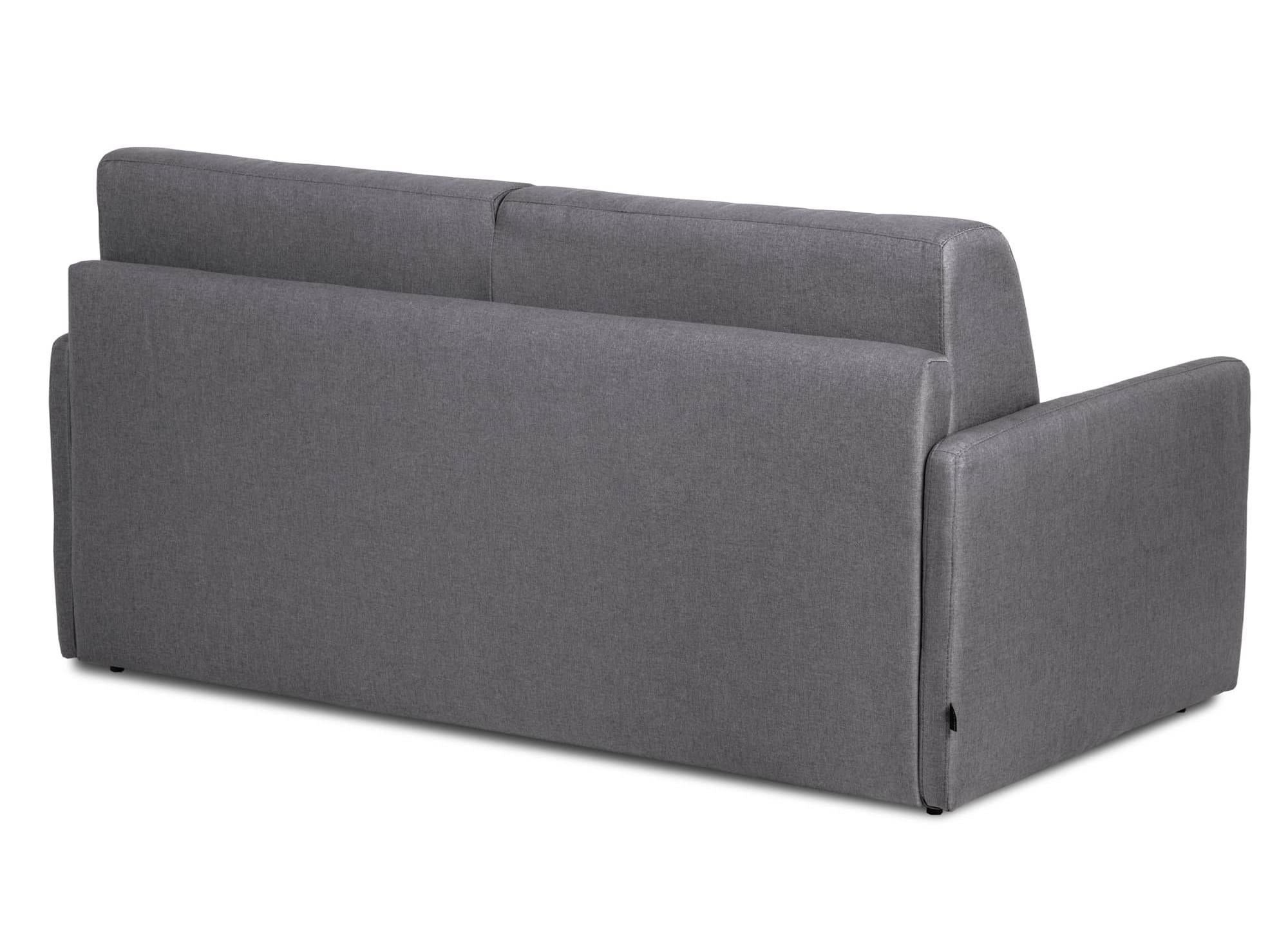 LOUNA SLIM 3-Sitzer-Schlafsofa aus dunkelgrauem Stoff mit Expressöffnung