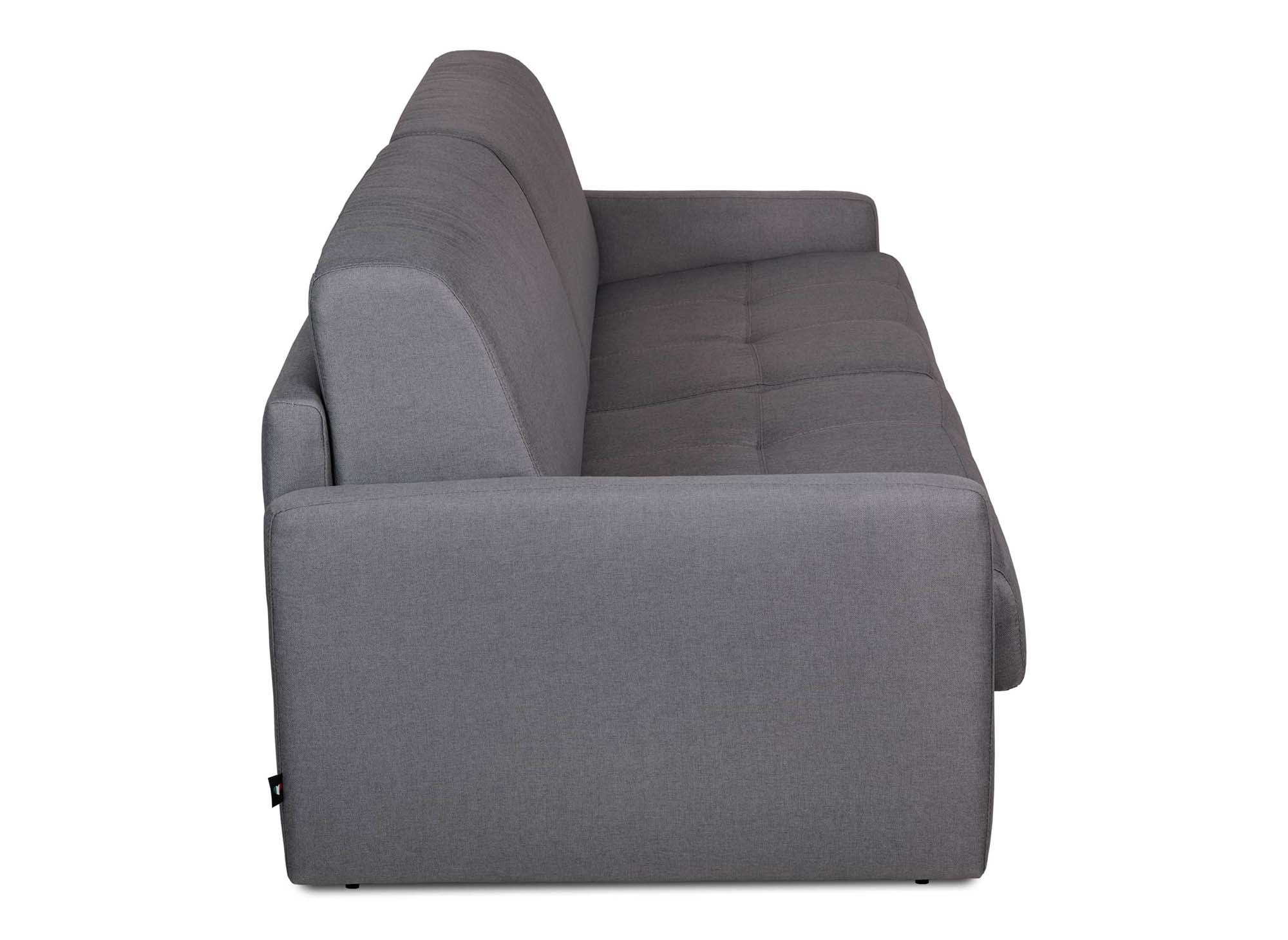LOUNA SLIM 3-Sitzer-Schlafsofa aus dunkelgrauem Stoff mit Expressöffnung