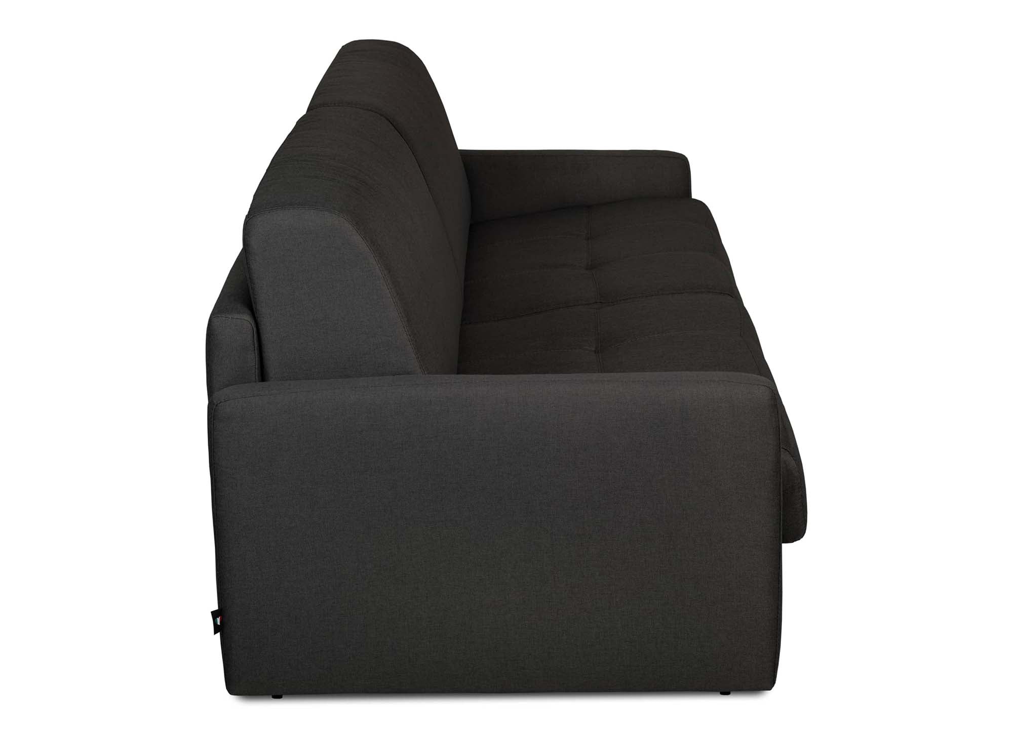 LOUNA SLIM 3-Sitzer-Schlafsofa aus anthrazitgrauem Stoff mit Expressöffnung