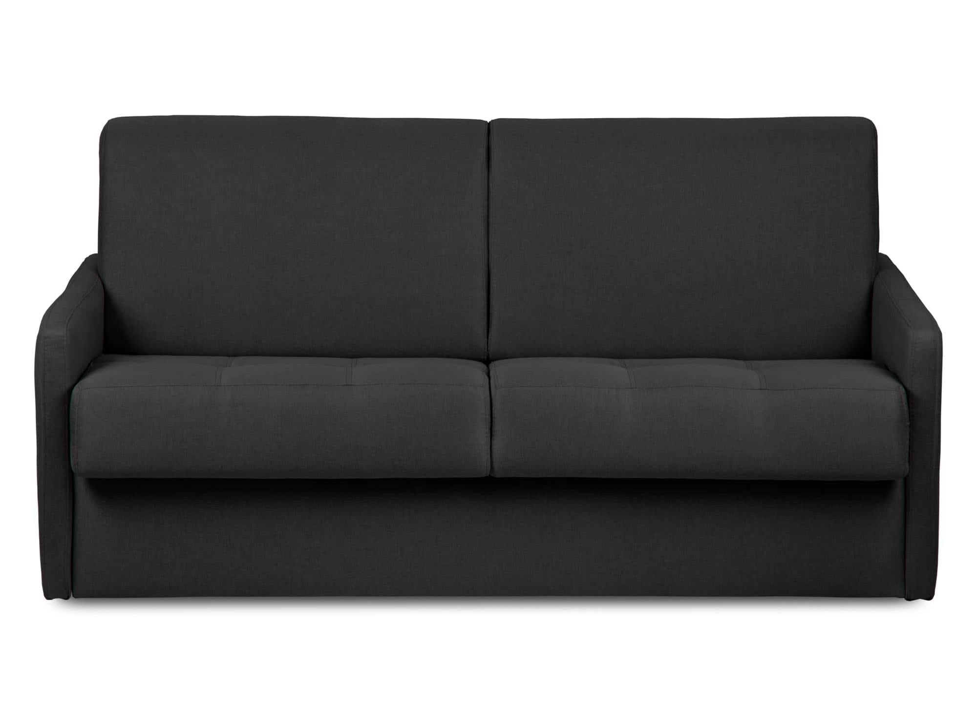 LOUNA SLIM 3-Sitzer-Schlafsofa aus anthrazitgrauem Stoff mit Expressöffnung