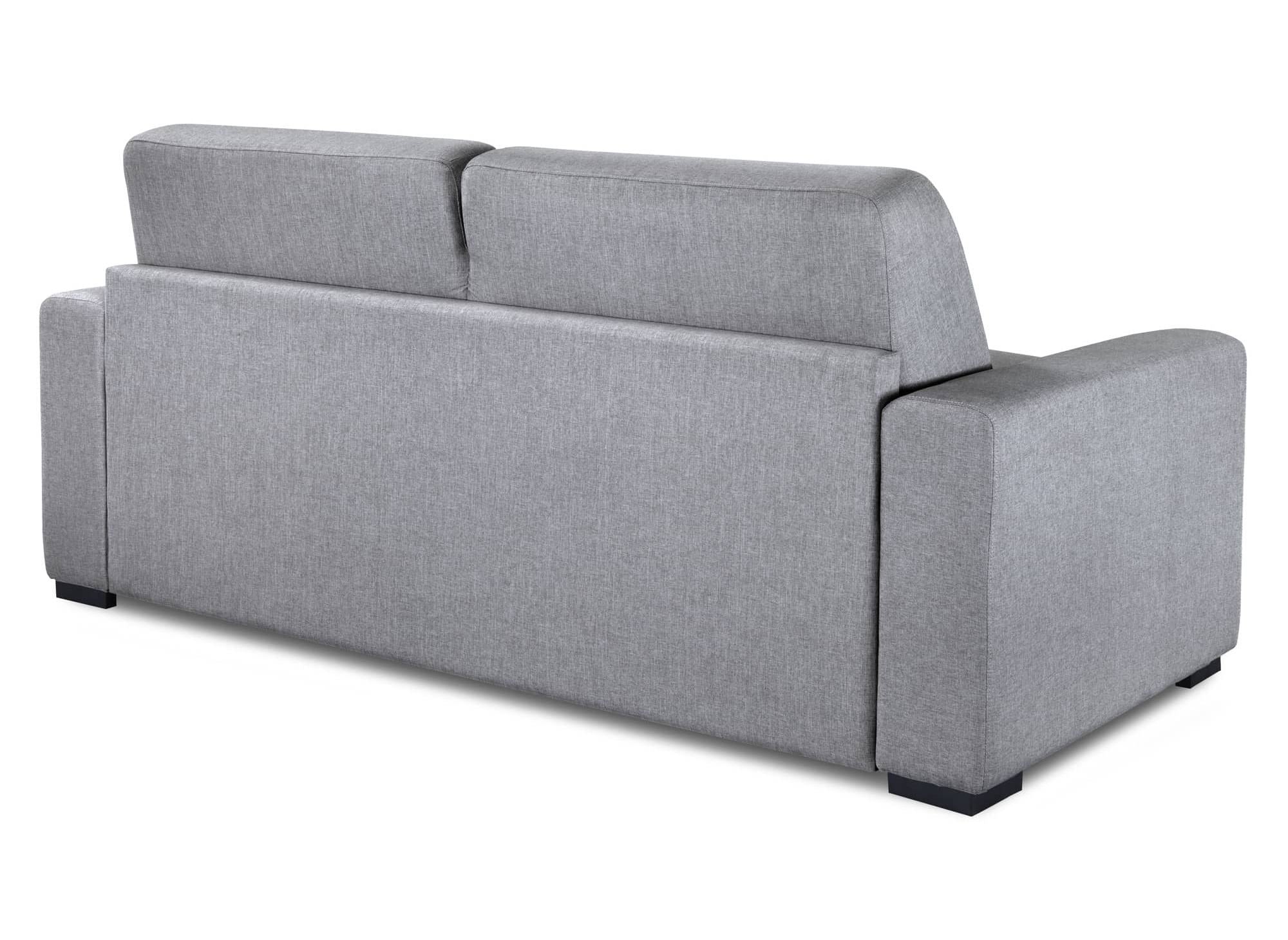 LOUNA LUXE 3-Sitzer-Schlafsofa aus grauem Stoff mit Expressöffnung und 18 cm Matratze