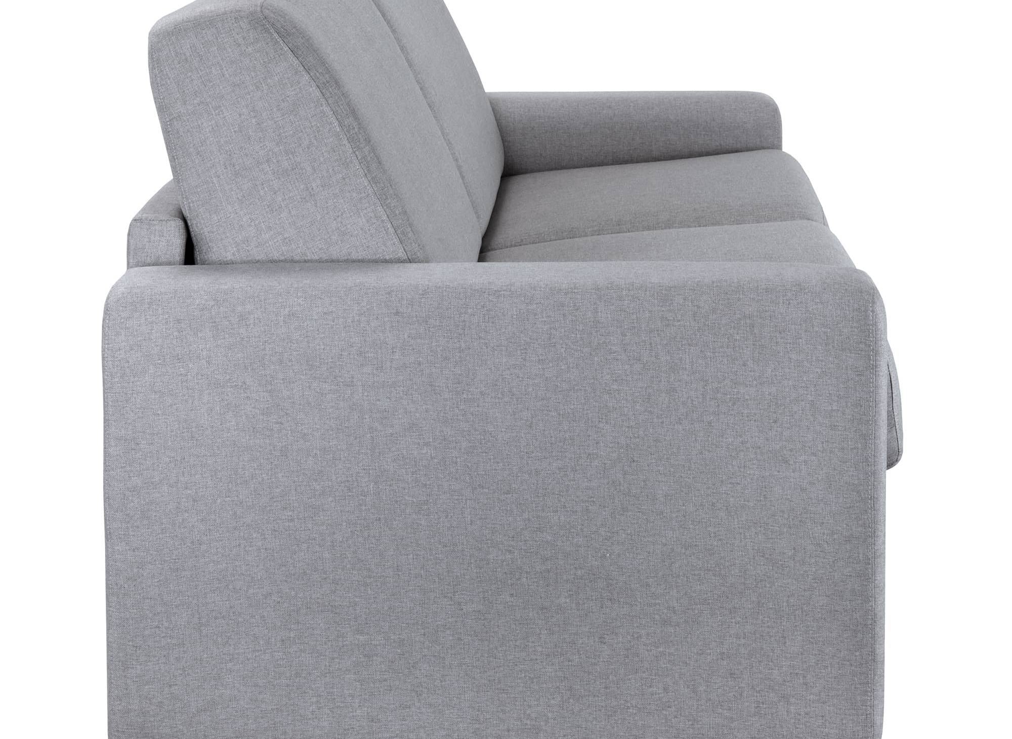LOUNA LUXE 3-Sitzer-Schlafsofa aus grauem Stoff mit Expressöffnung und 18 cm Matratze