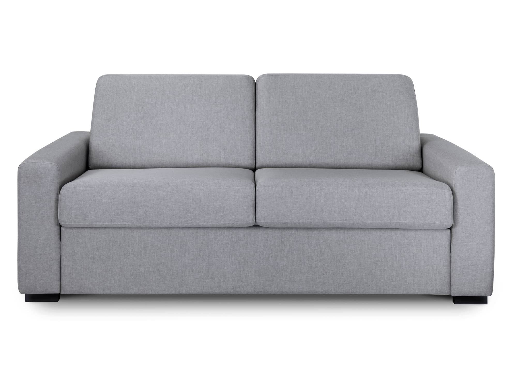 LOUNA LUXE 3-Sitzer-Schlafsofa aus grauem Stoff mit Expressöffnung und 18 cm Matratze
