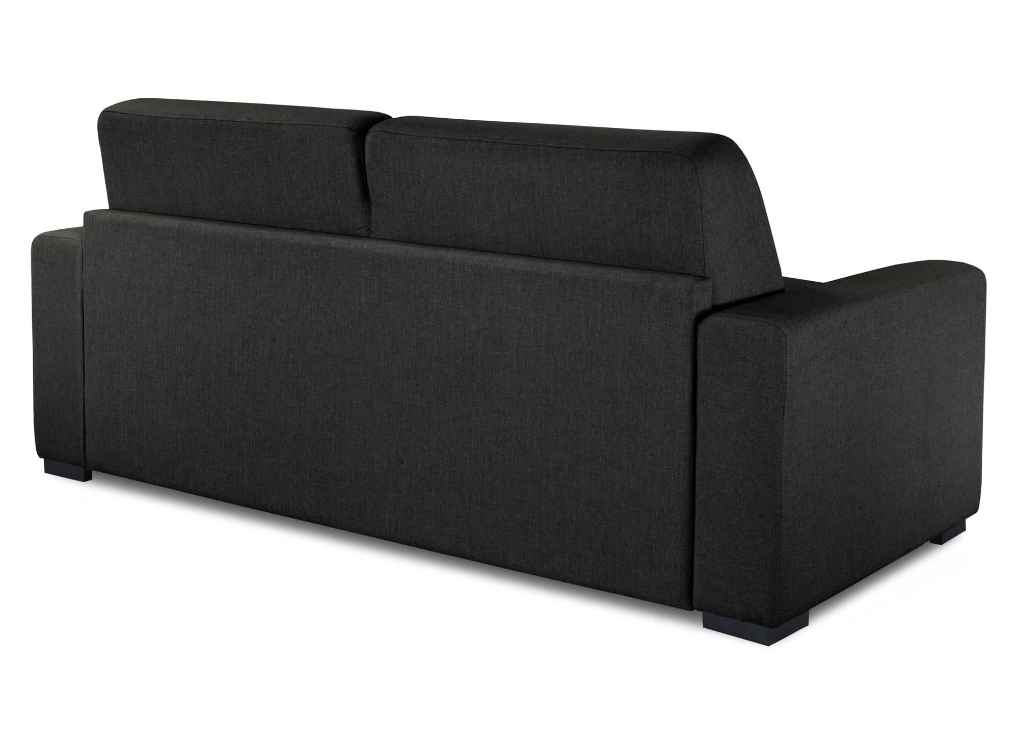 LOUNA LUXE 3-Sitzer-Schlafsofa aus anthrazitgrauem Stoff mit Expressöffnung und 18 cm Matratze