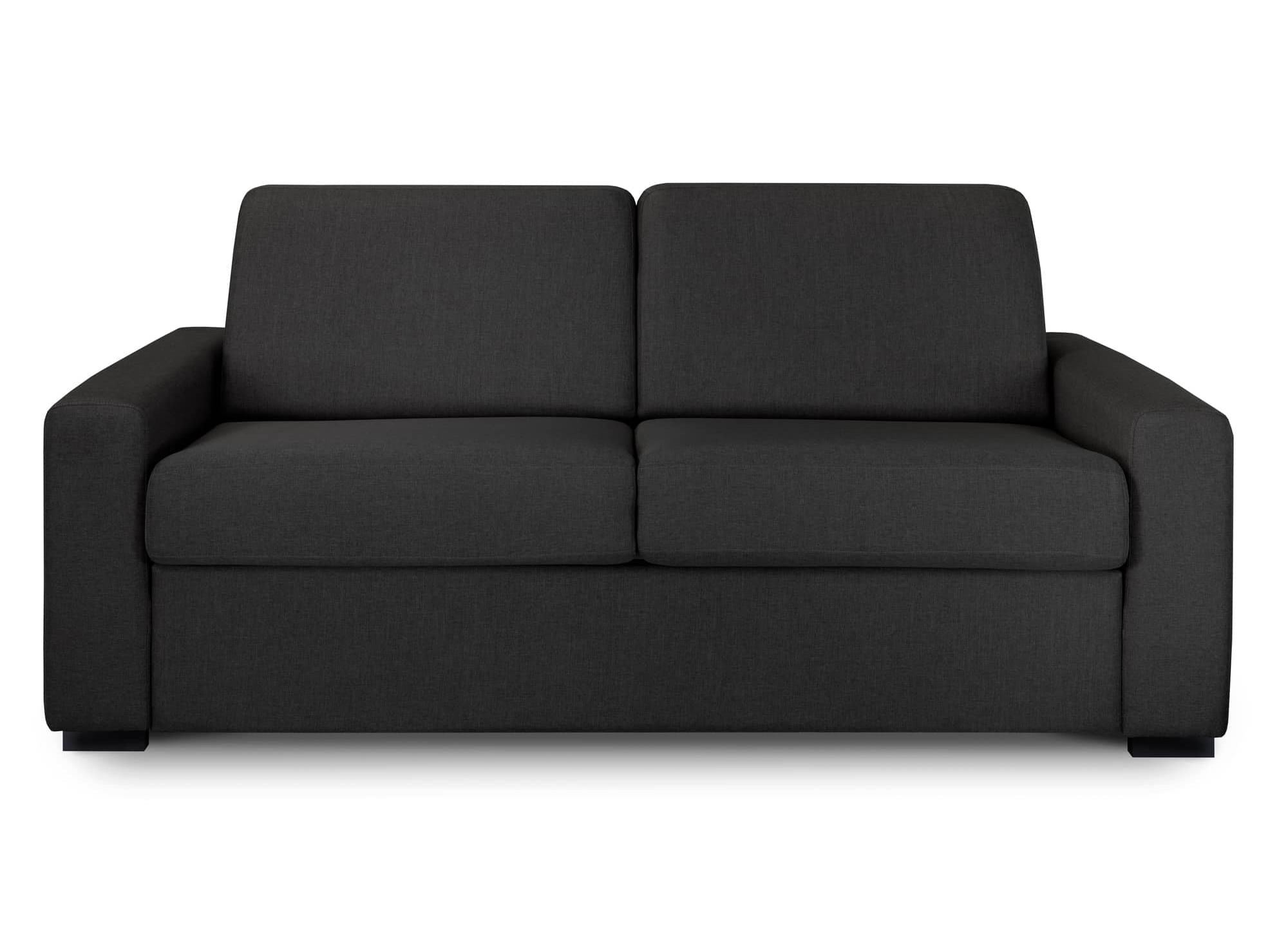 LOUNA LUXE 3-Sitzer-Schlafsofa aus anthrazitgrauem Stoff mit Expressöffnung und 18 cm Matratze