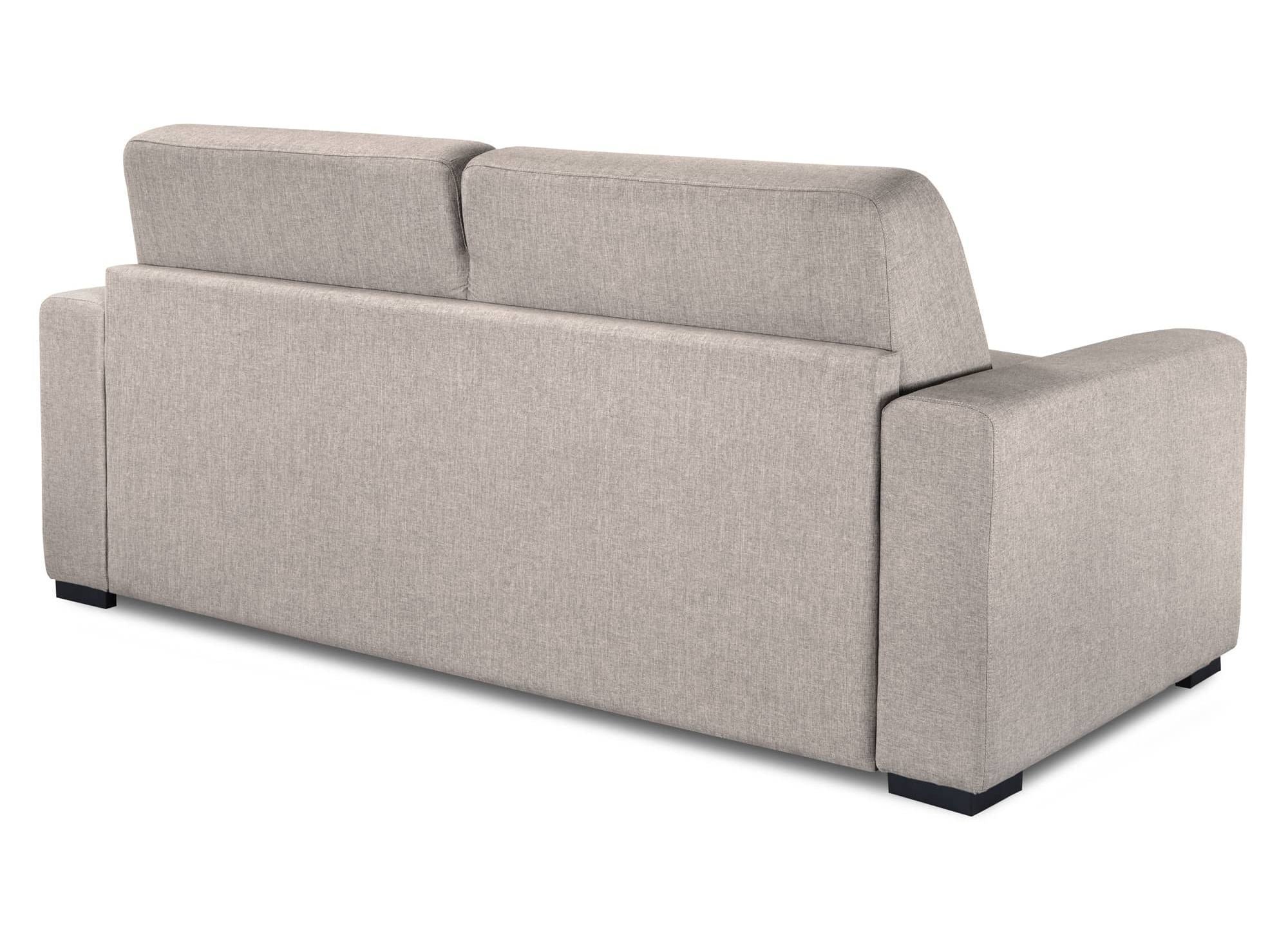 LOUNA LUXE 3-Sitzer-Schlafsofa aus beigem Stoff mit Expressöffnung und 18 cm Matratze
