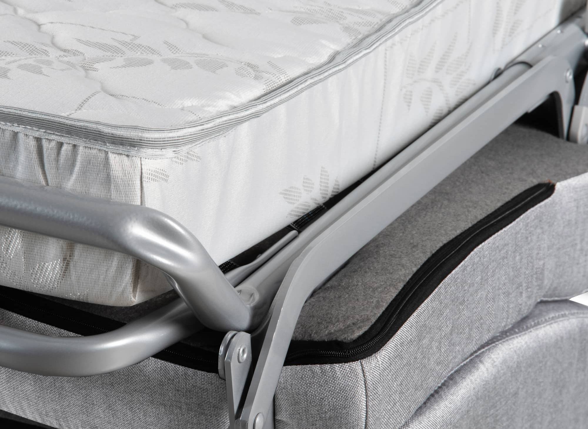LOUNA umwandelbares Ecksofa aus grauem Stoff mit Aufbewahrungsbox