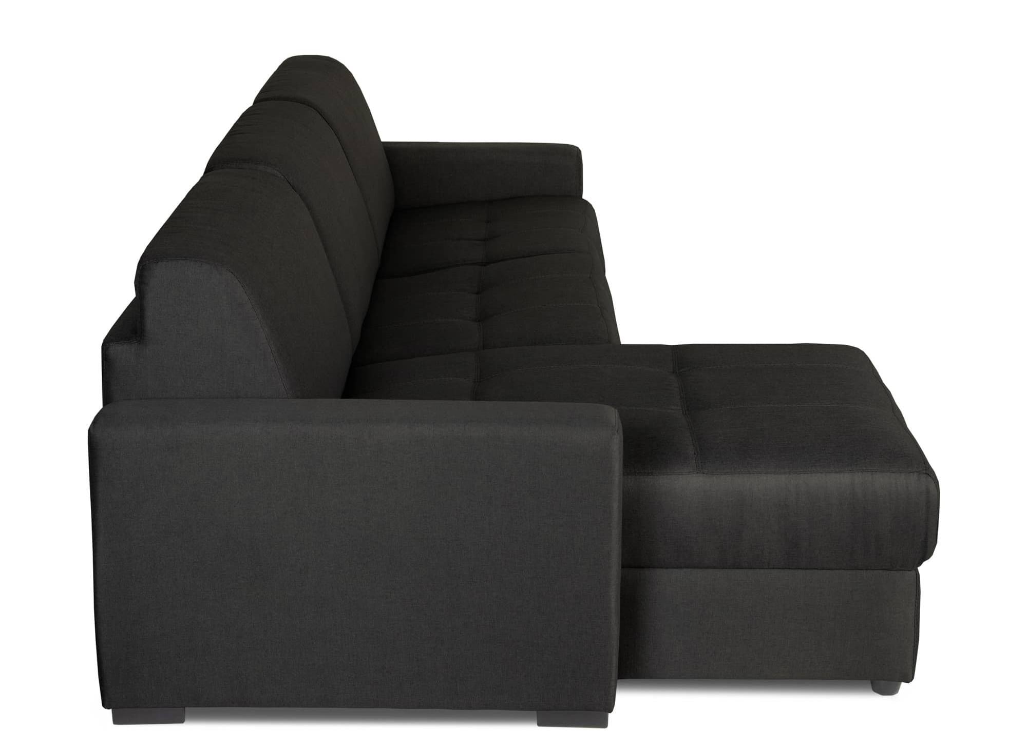 LOUNA Ecksofa mit Schlaffunktion und Express-Umbaumechanismus in Carbongrau