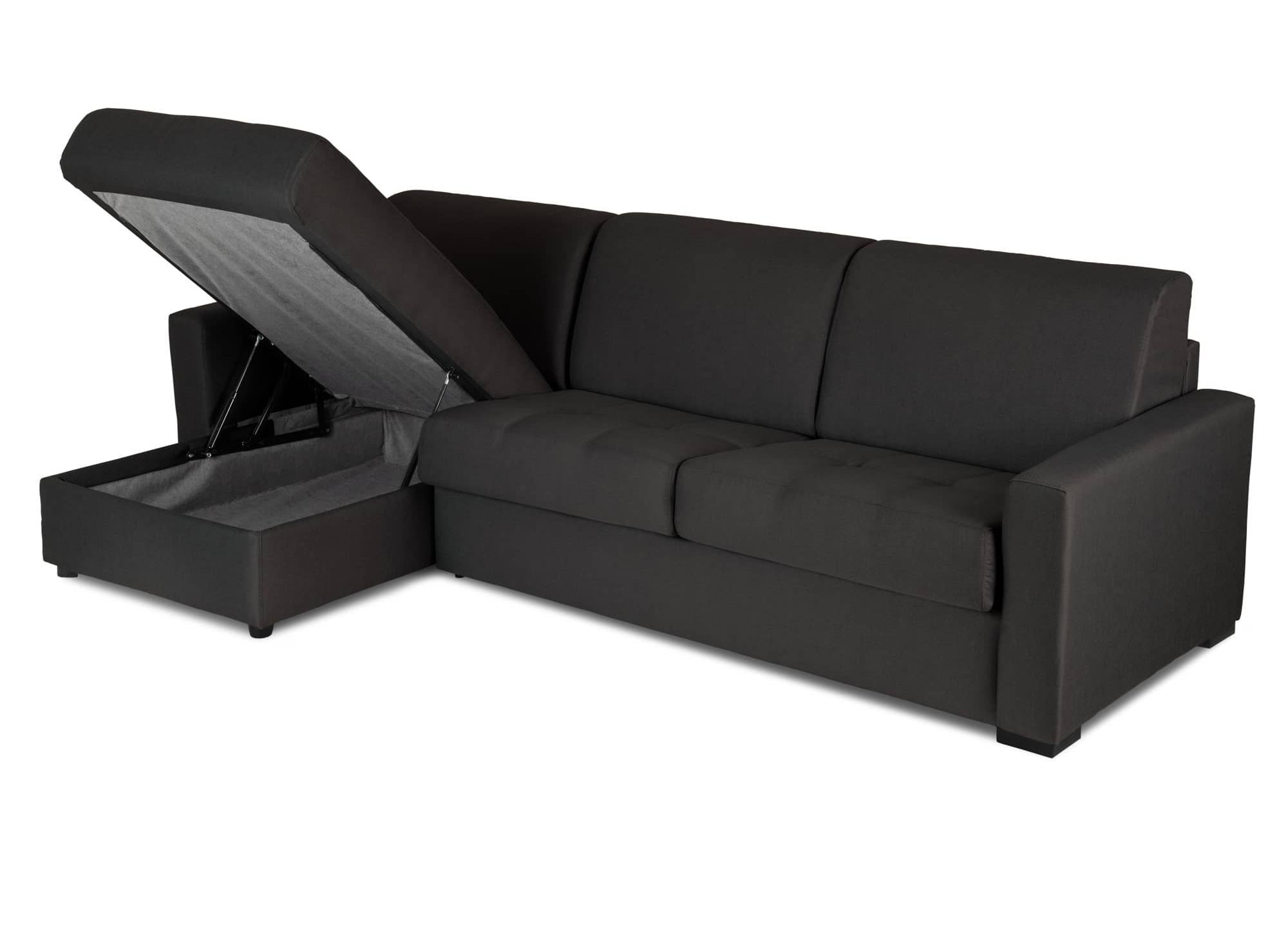 LOUNA Ecksofa mit Schlaffunktion und Express-Umbaumechanismus in Carbongrau