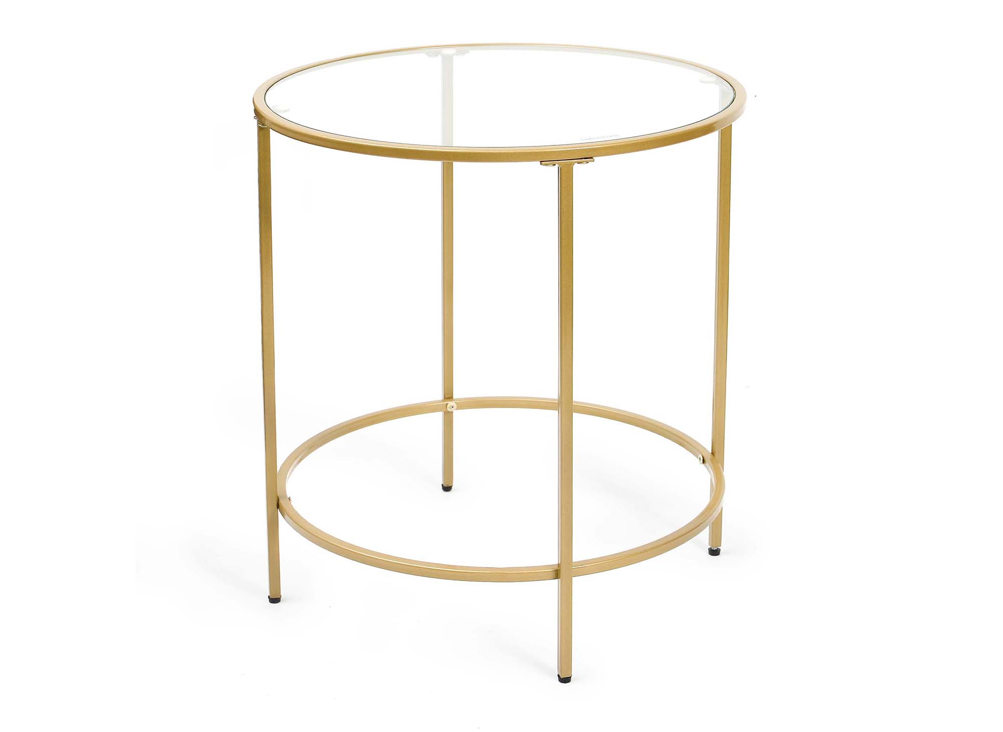 Runder Couchtisch OLIVE aus Glas und Metall