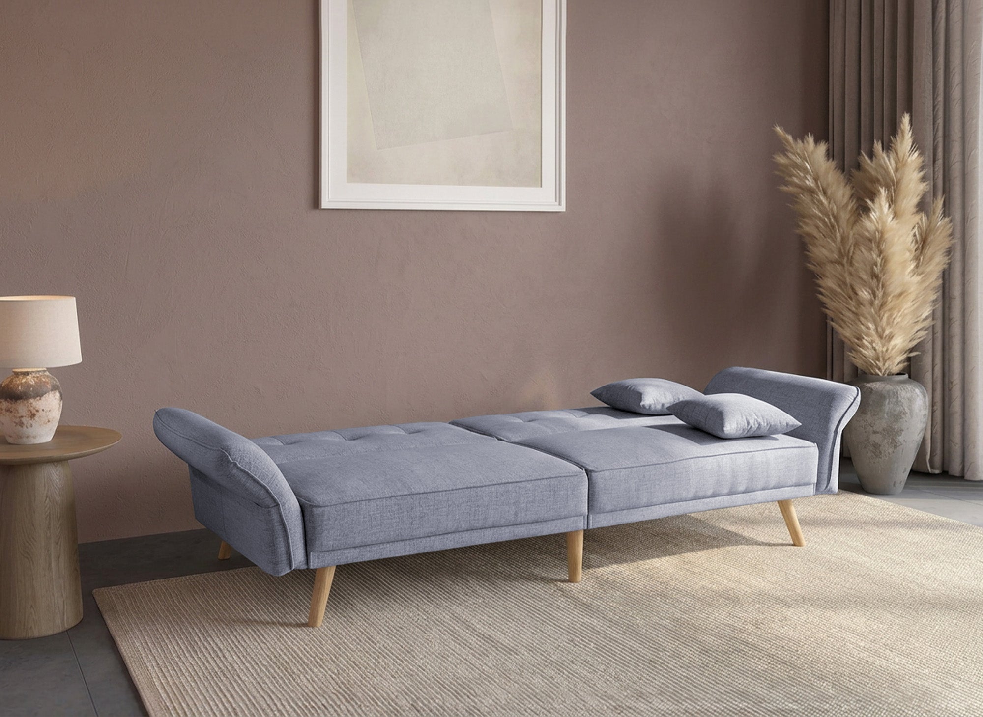 CHILI 3-Sitzer-Schlafsofa aus grauem Stoff