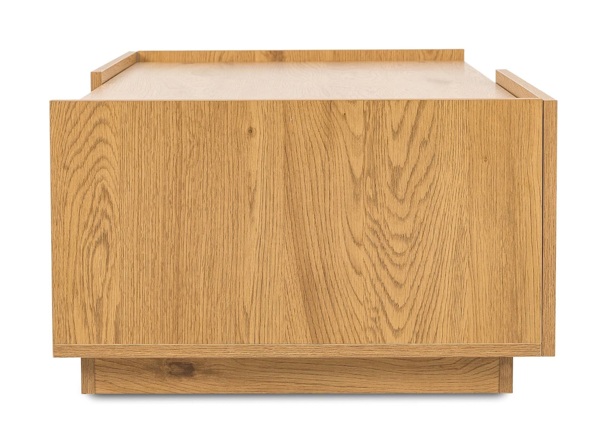 SACHA eichenfarbener Couchtisch aus Holz mit 2 Schubladen