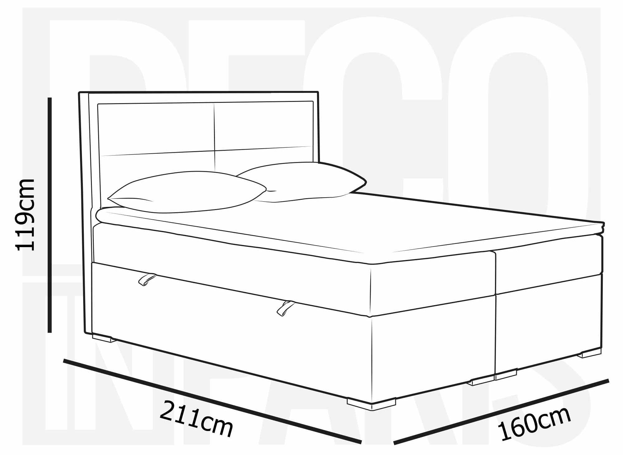 AMELIA beiges Samt-Boxspringbett 160x200 mit Bettkasten