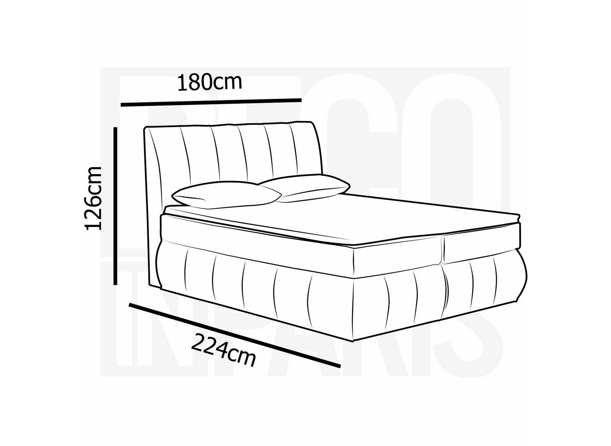 Boxspringbett 180x200 mit Stauraum in beigem Samt - VALERIA