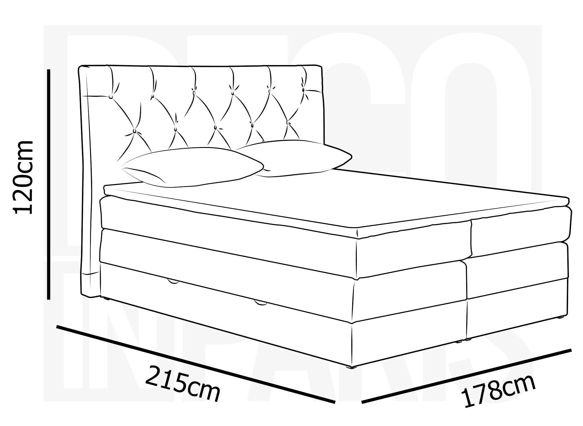 MIRANDA graues Samt-Boxspringbett 160x200 mit Stauraum