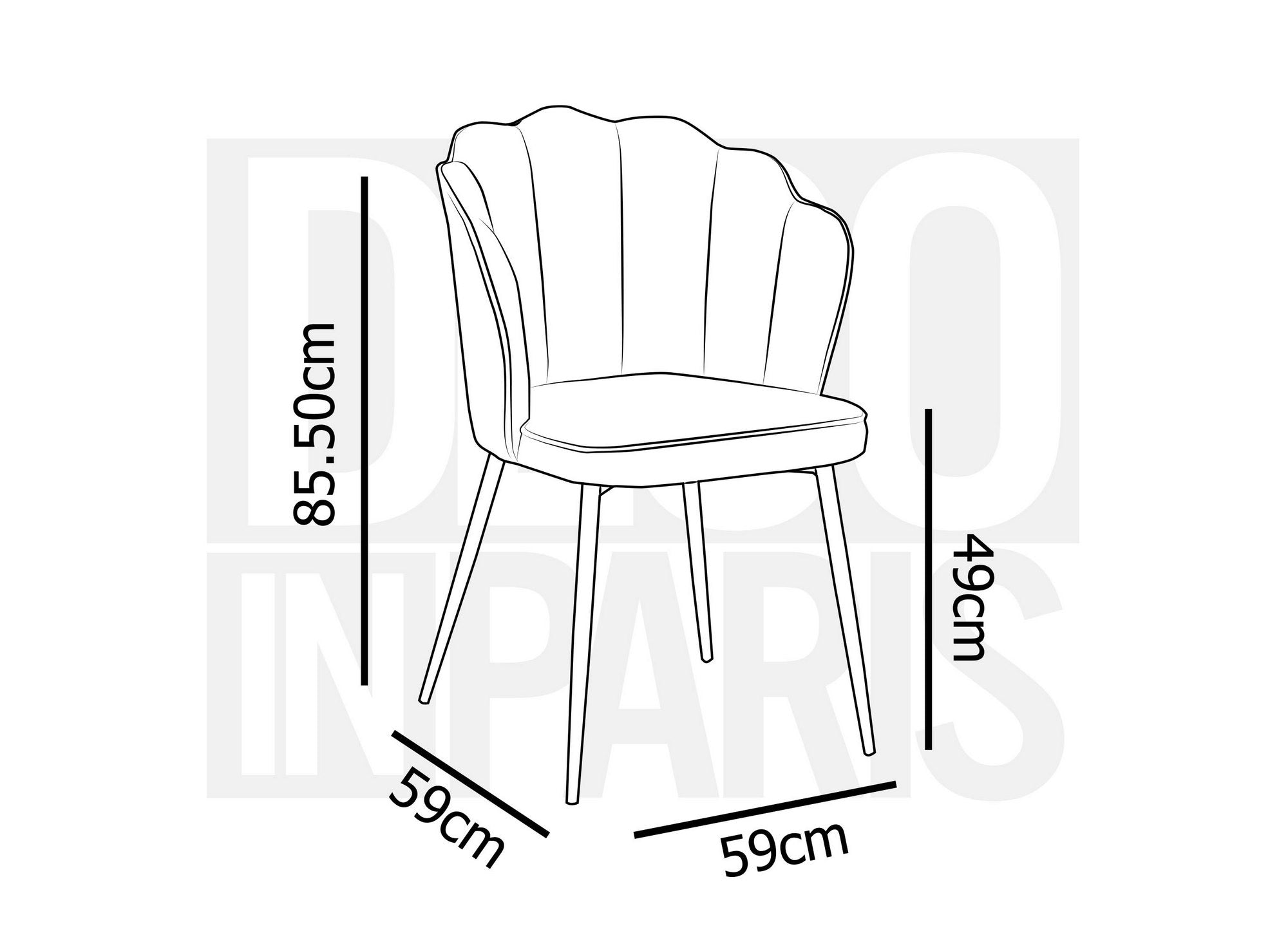 2er-Set Designerstühle aus blauem Samt GARANCE