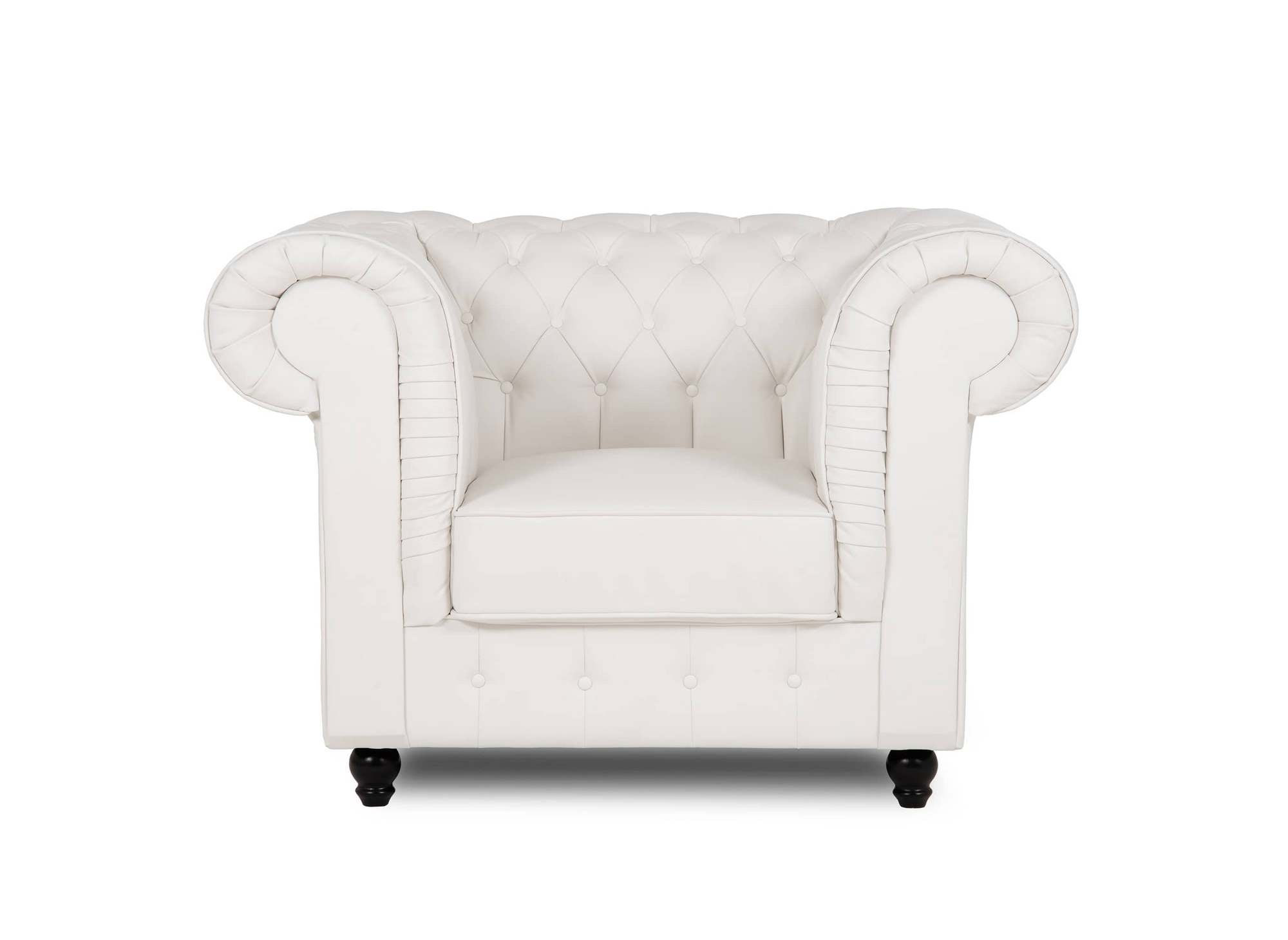 Weißer Chesterfield-Sessel aus Kunstleder – WILSTON